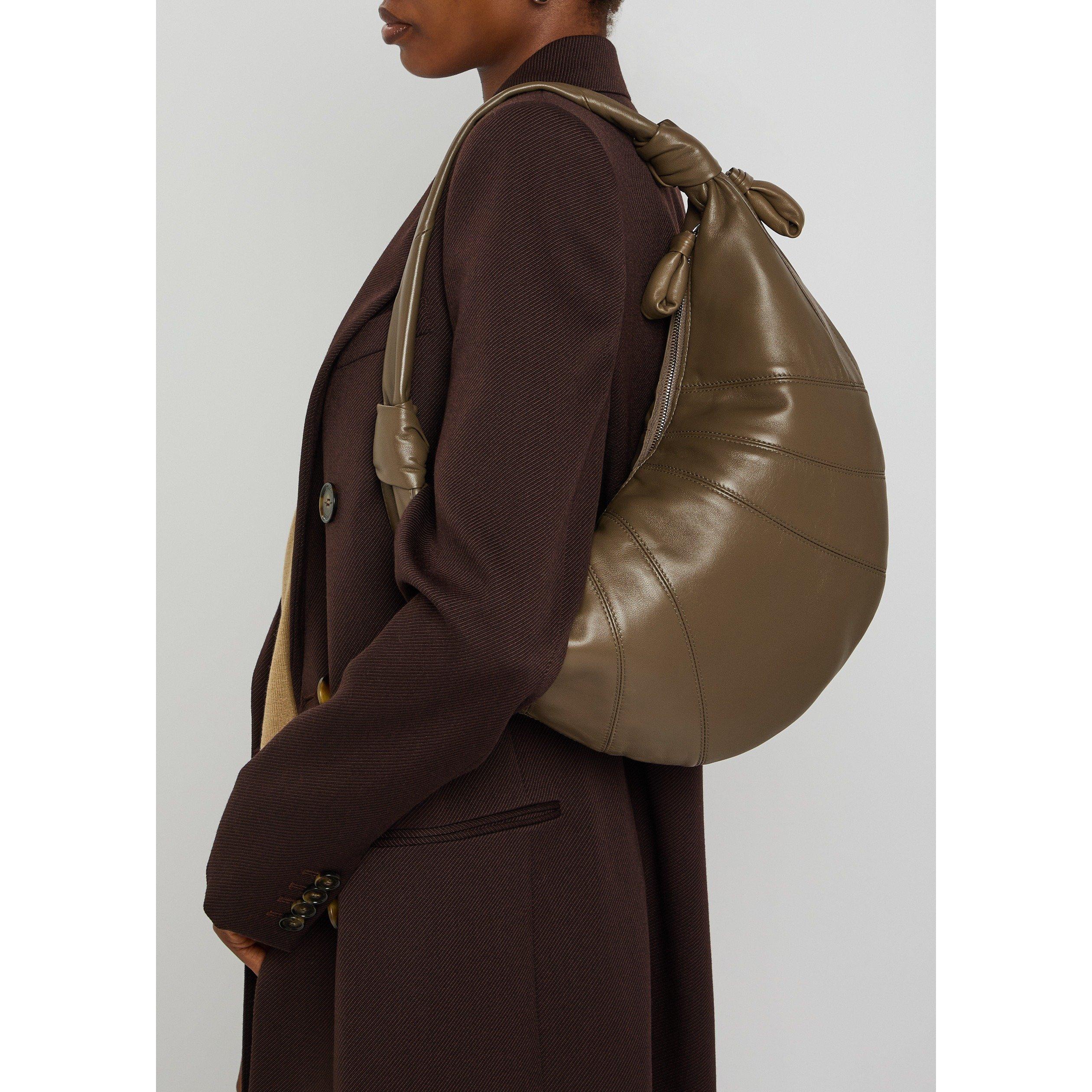 KHAKI - Lemaire - Women's Fortune Croissant Leather Shoulder Bag - 3