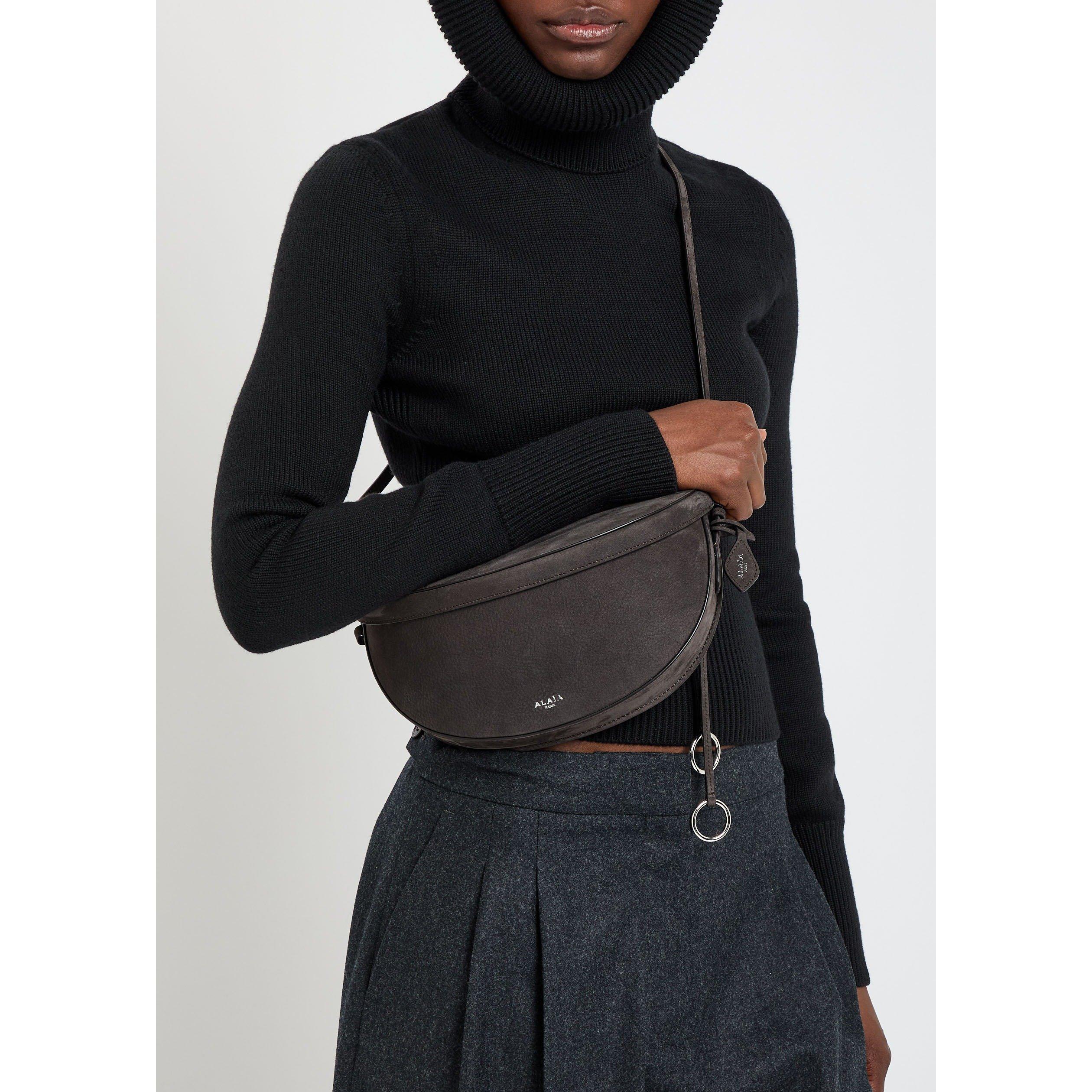 GREY - Alaia - Women's EW Flap Suede Cross Body Bag - 3