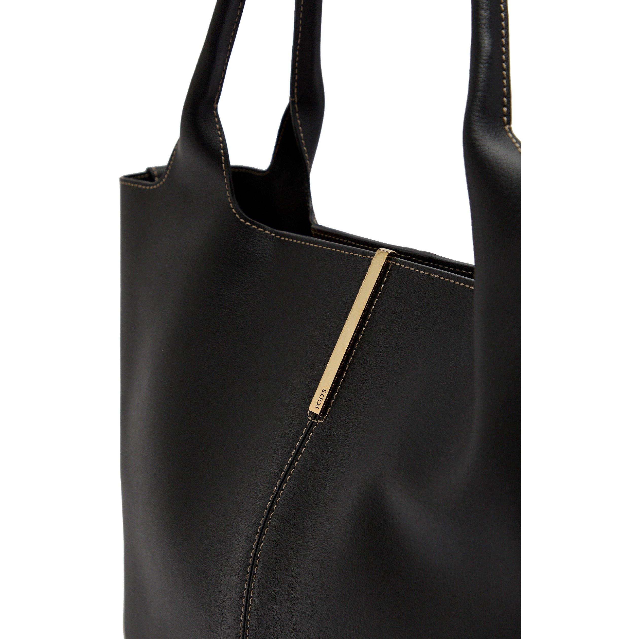 BLACK - Tods - MEDIA SOFT DOUBLE TOTE SML - 4