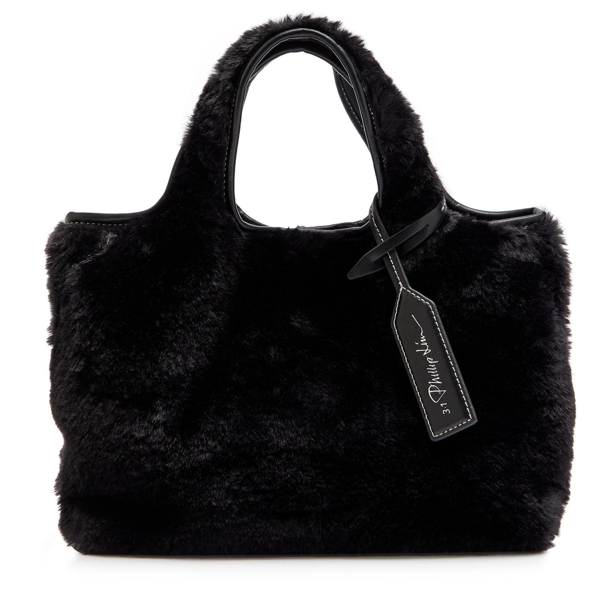 BLACK - Philip Lim - AC FAUX FUR MINI MARKET TOTE