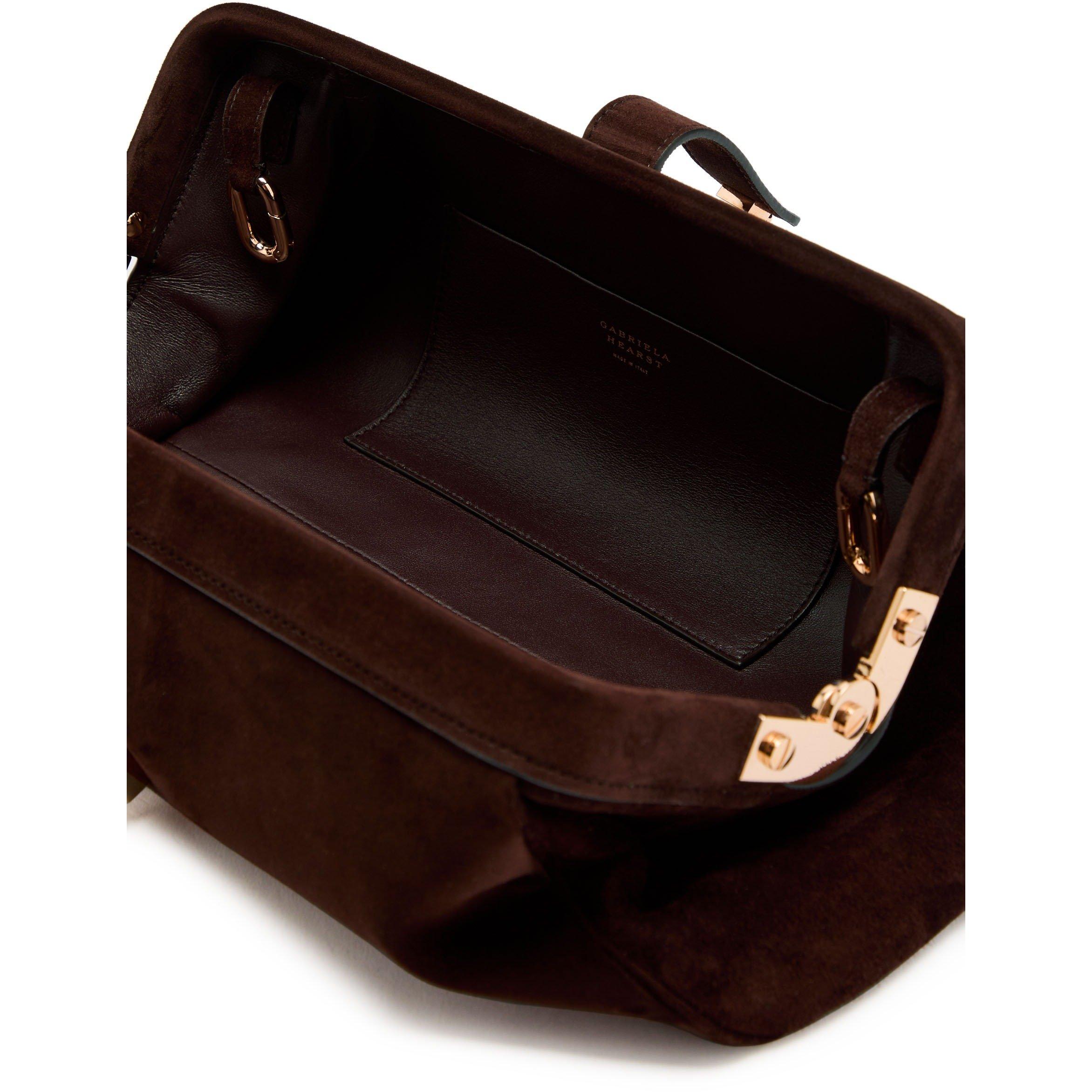 DARK BROWN - Gabriela Hearst - Women's Baguette Suede Bag - 5