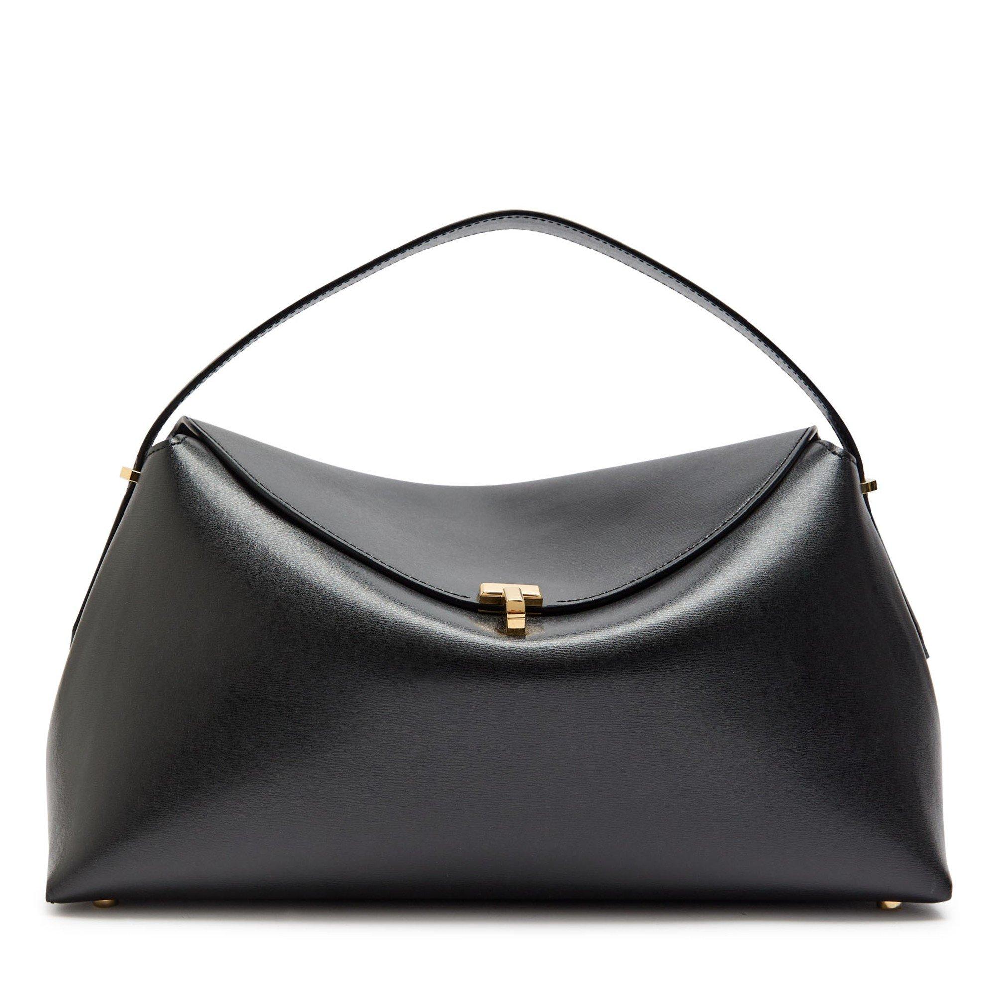 BLACK - Toteme - T LOCK TOP HANDLE SMOOTH LEATH - 1