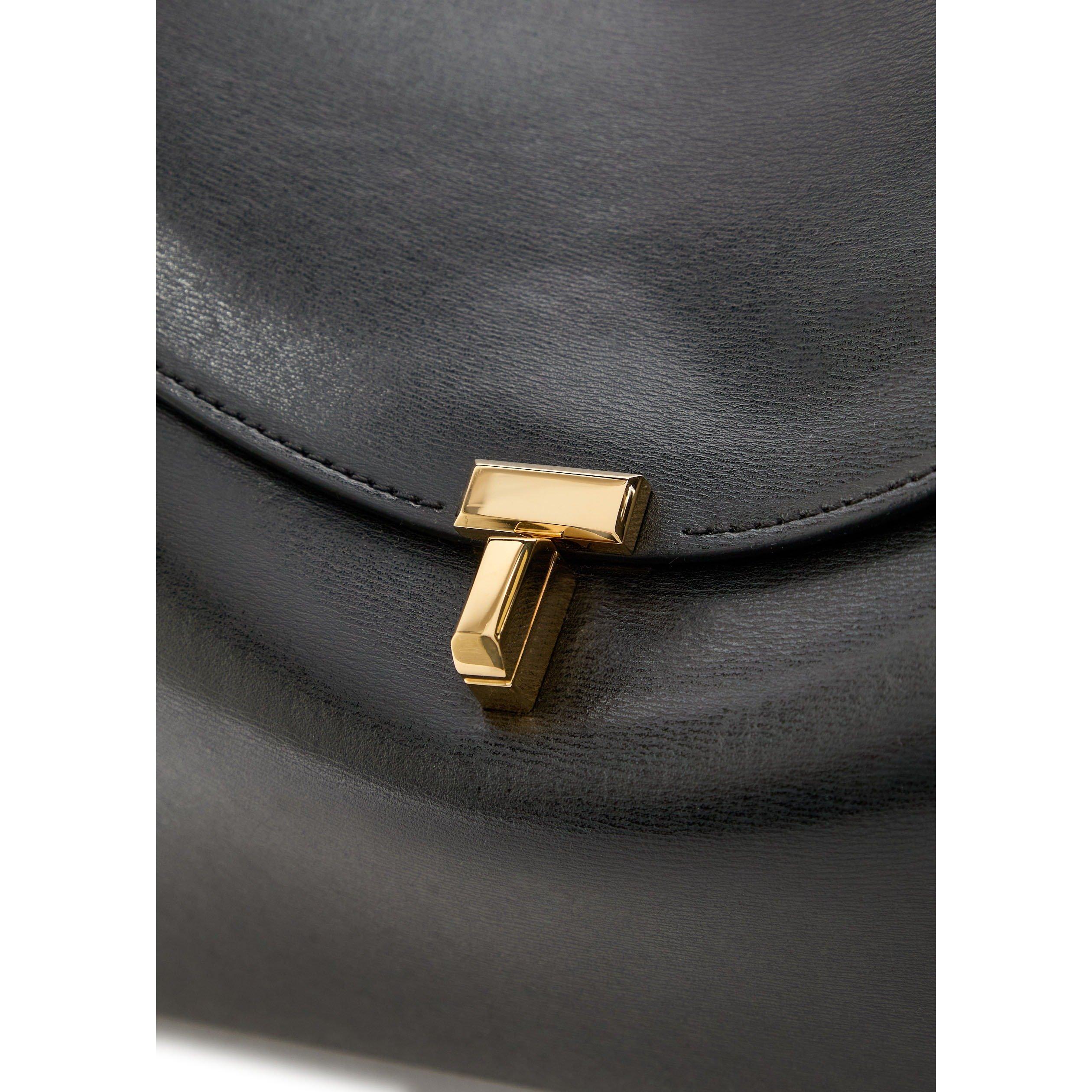 BLACK - Toteme - T LOCK TOP HANDLE SMOOTH LEATH - 4
