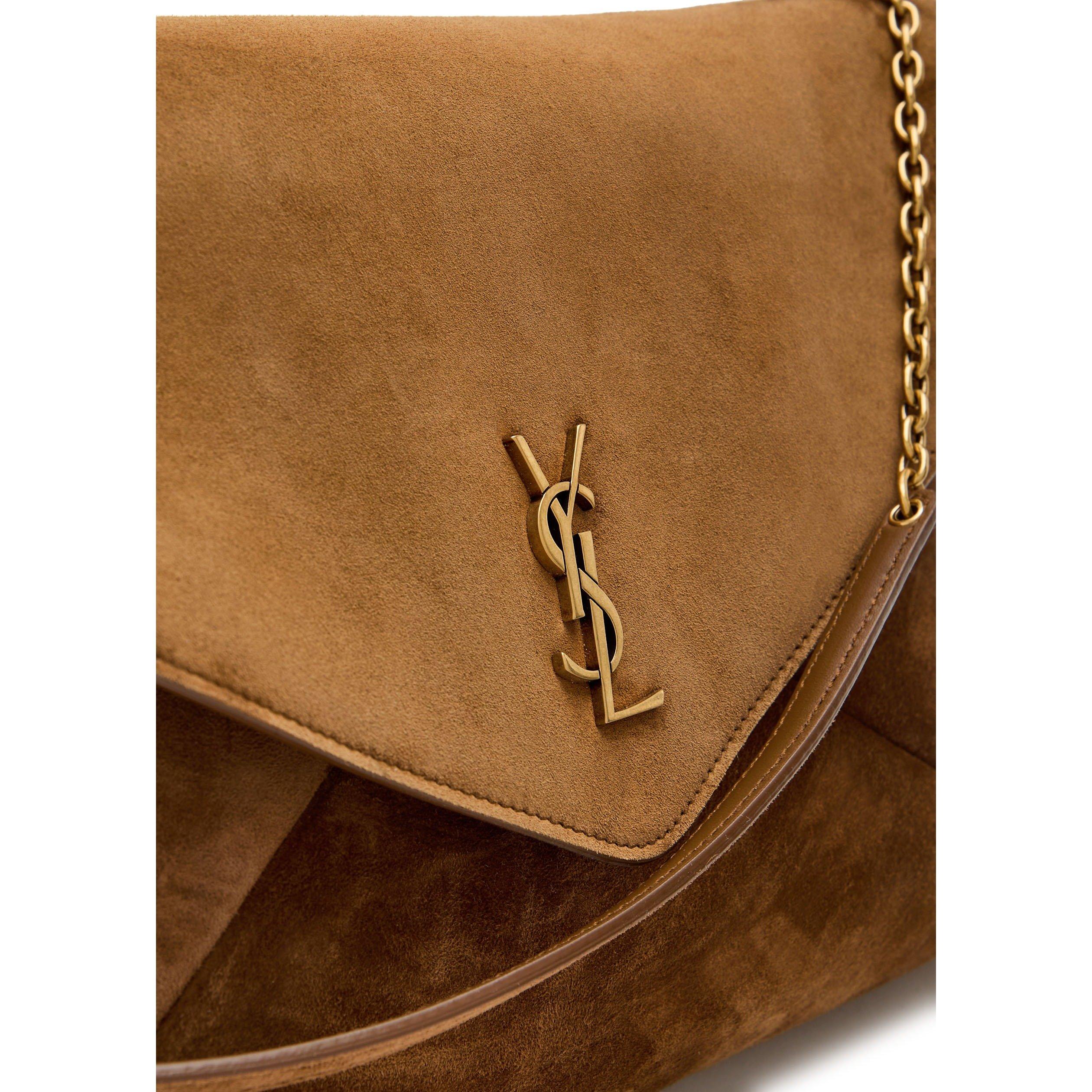 BROWN - Saint Laurent - SOFT LOGO ENVELOPE POUCH SUEDE - 4