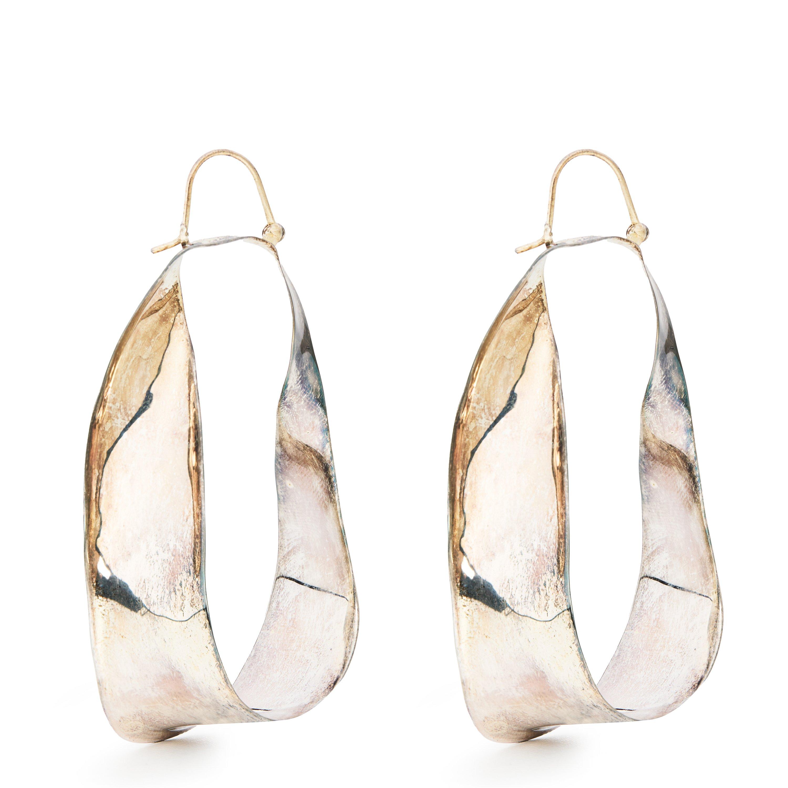 SILVER - Dinosaur Designs - Large Olive Leaf Earrings - 2