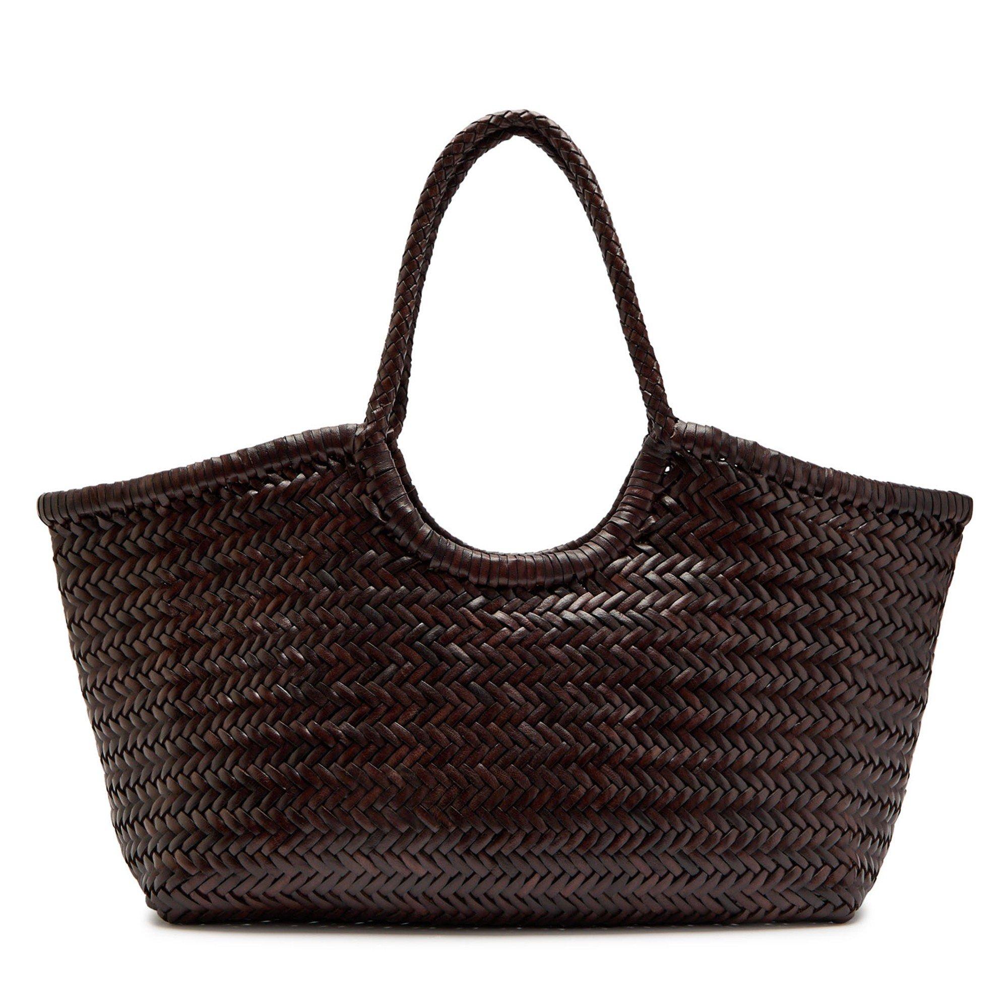 DARK BROWN - Dragon Diffusion - NANTUCKET BASKET BIG TOTE