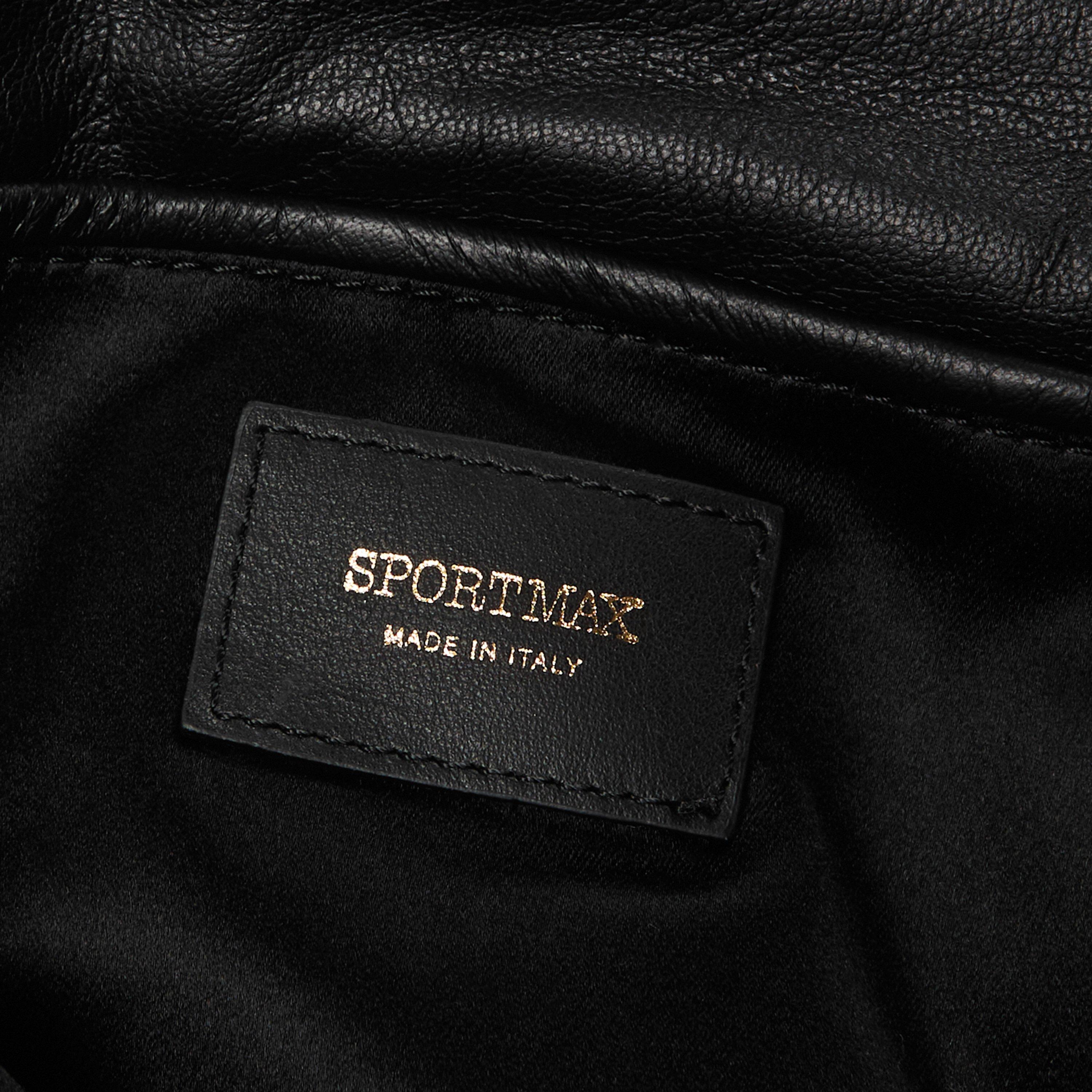 BLACK - Sportmax - Women's Soffy Leather Shoulder Bag - 4