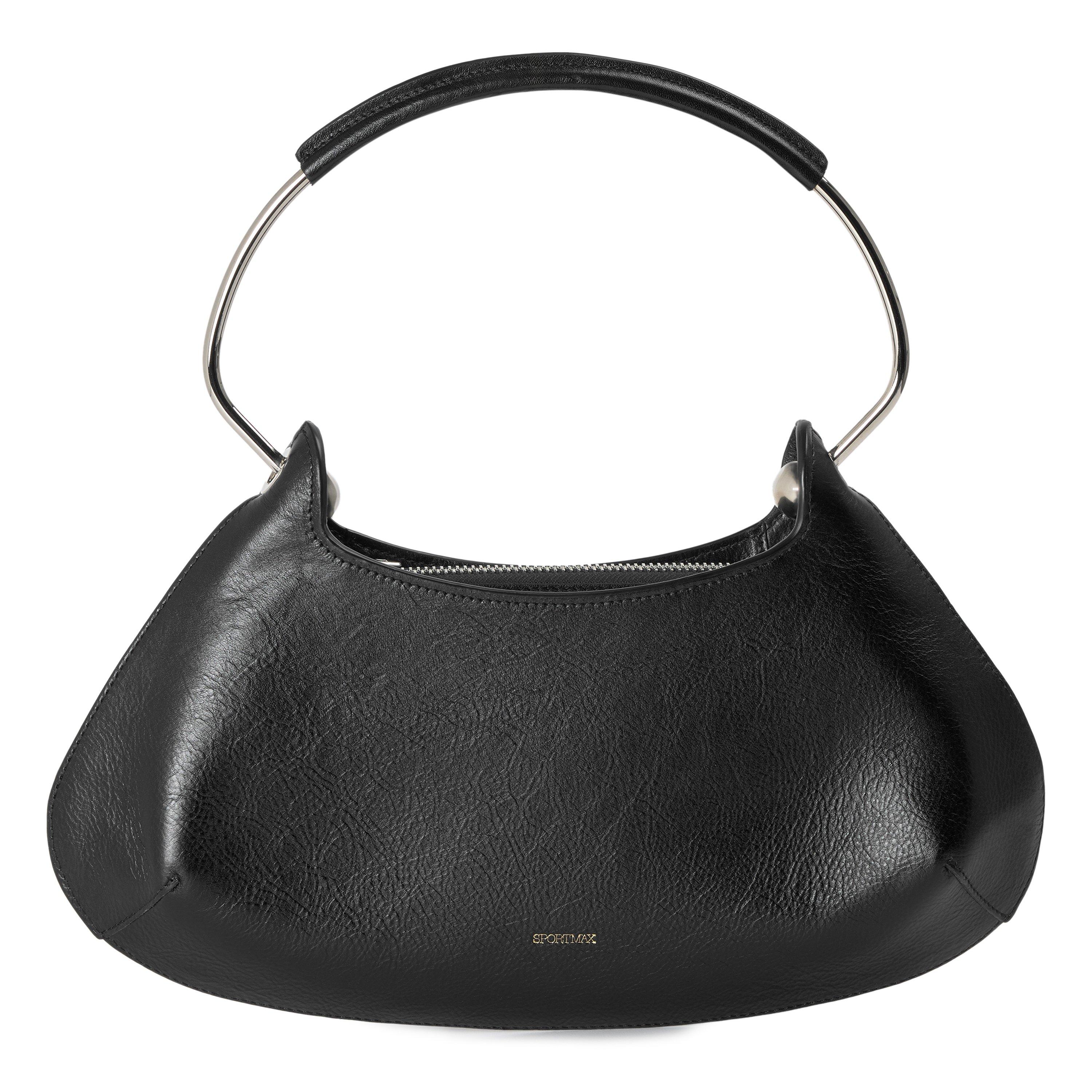 BLACK - Sportmax - Women's Caju Leather Shoulder Bag - 1