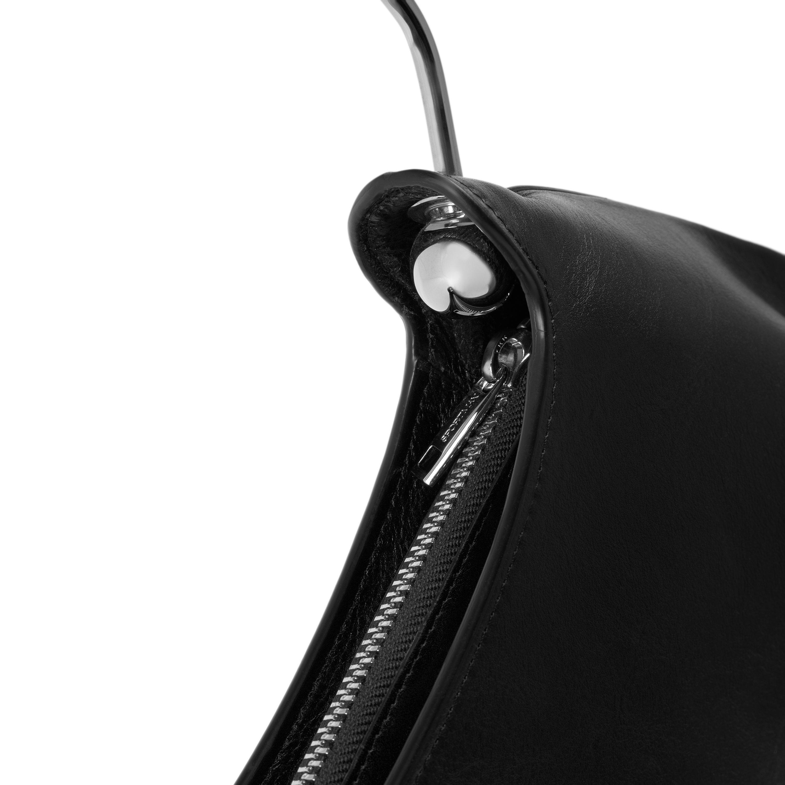 BLACK - Sportmax - Women's Caju Leather Shoulder Bag - 3