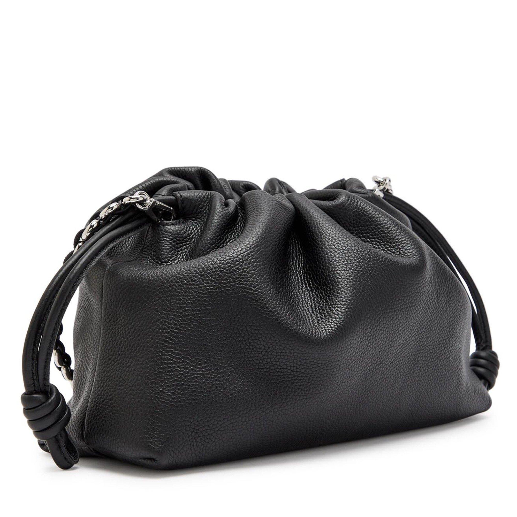 BLACK - Loewe - Women's Flamenco Medium Leather Shoulder Bag - 2