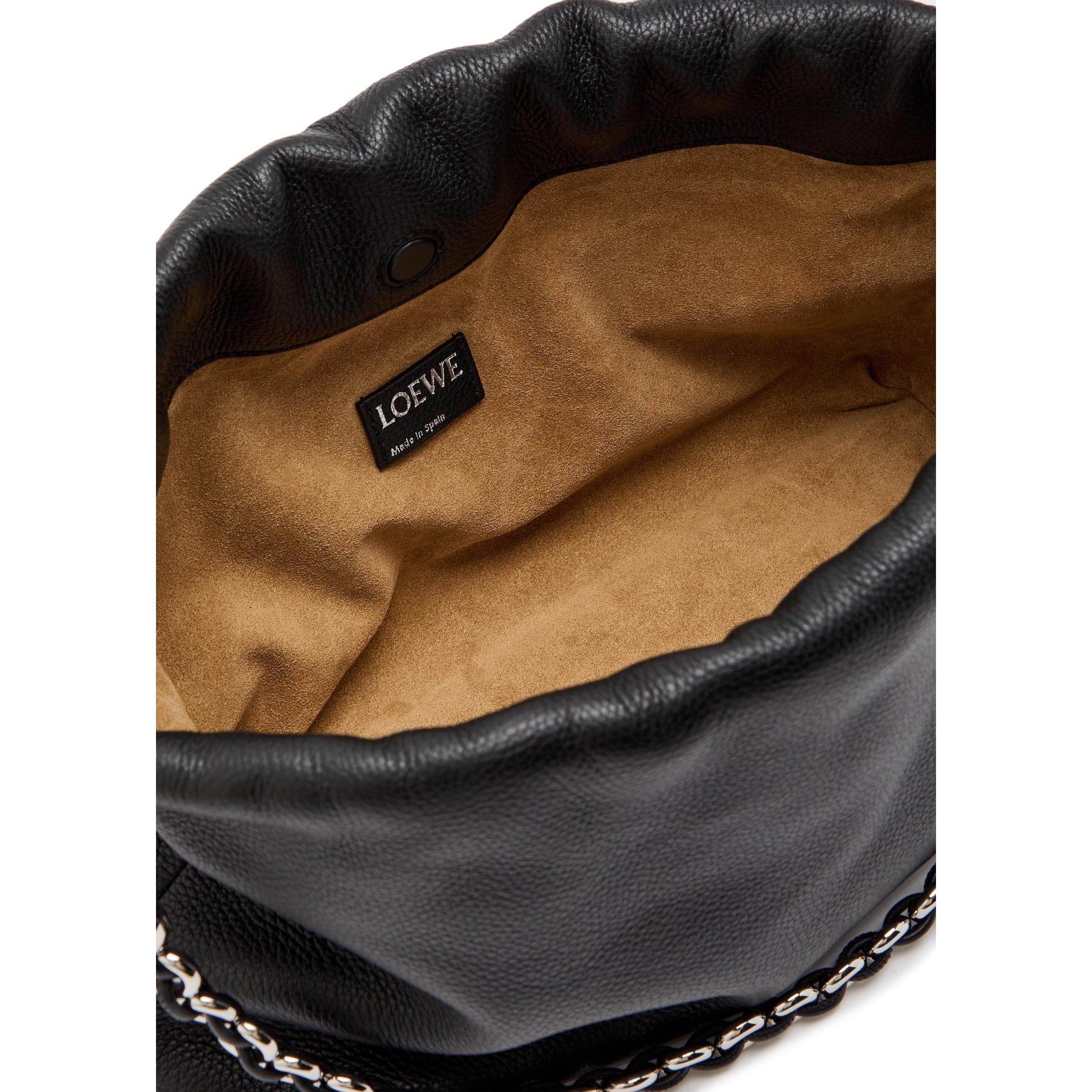 BLACK - Loewe - Women's Flamenco Medium Leather Shoulder Bag - 5