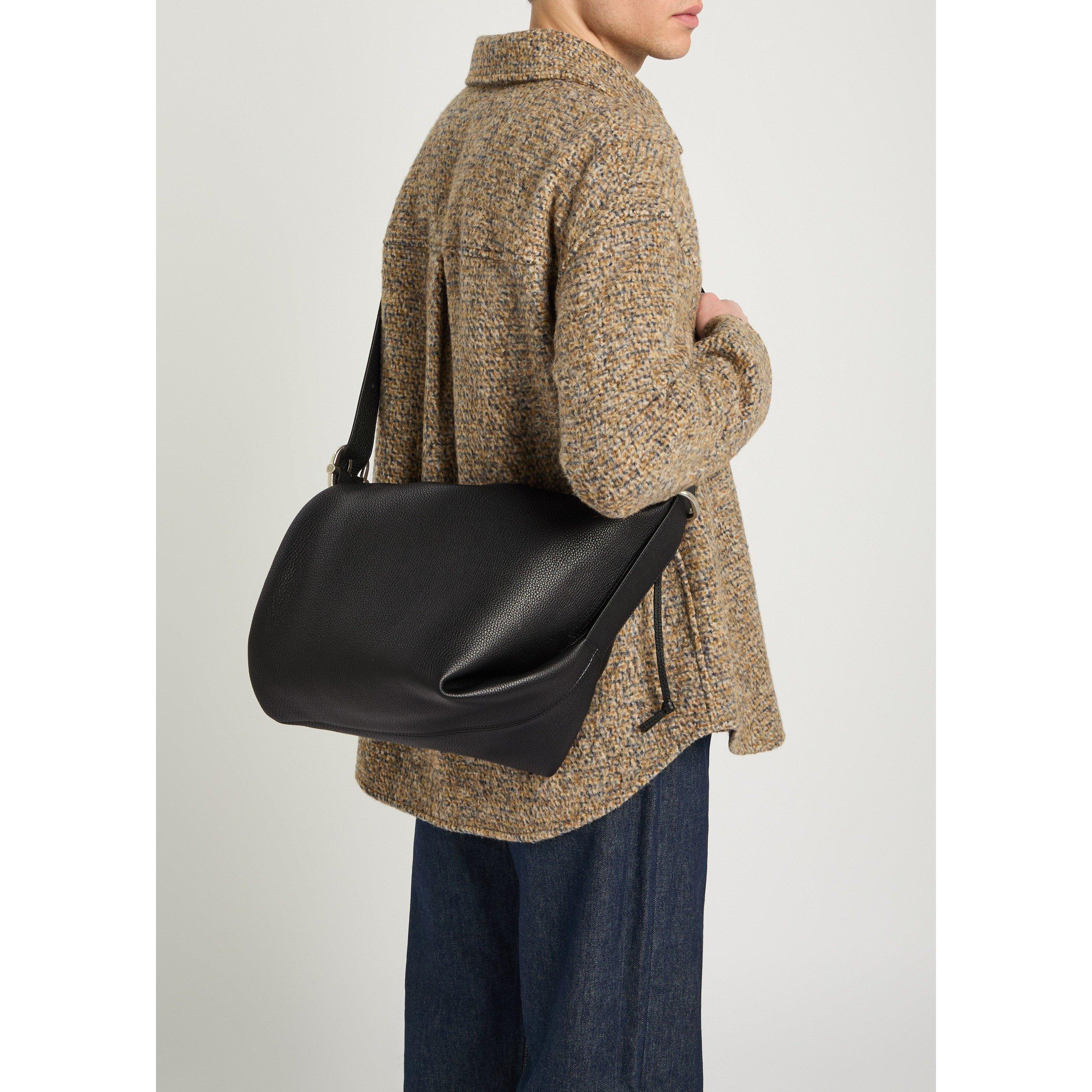 BLACK - LOEWE - Men's Loop Medium Leather Bucket Bag - 6