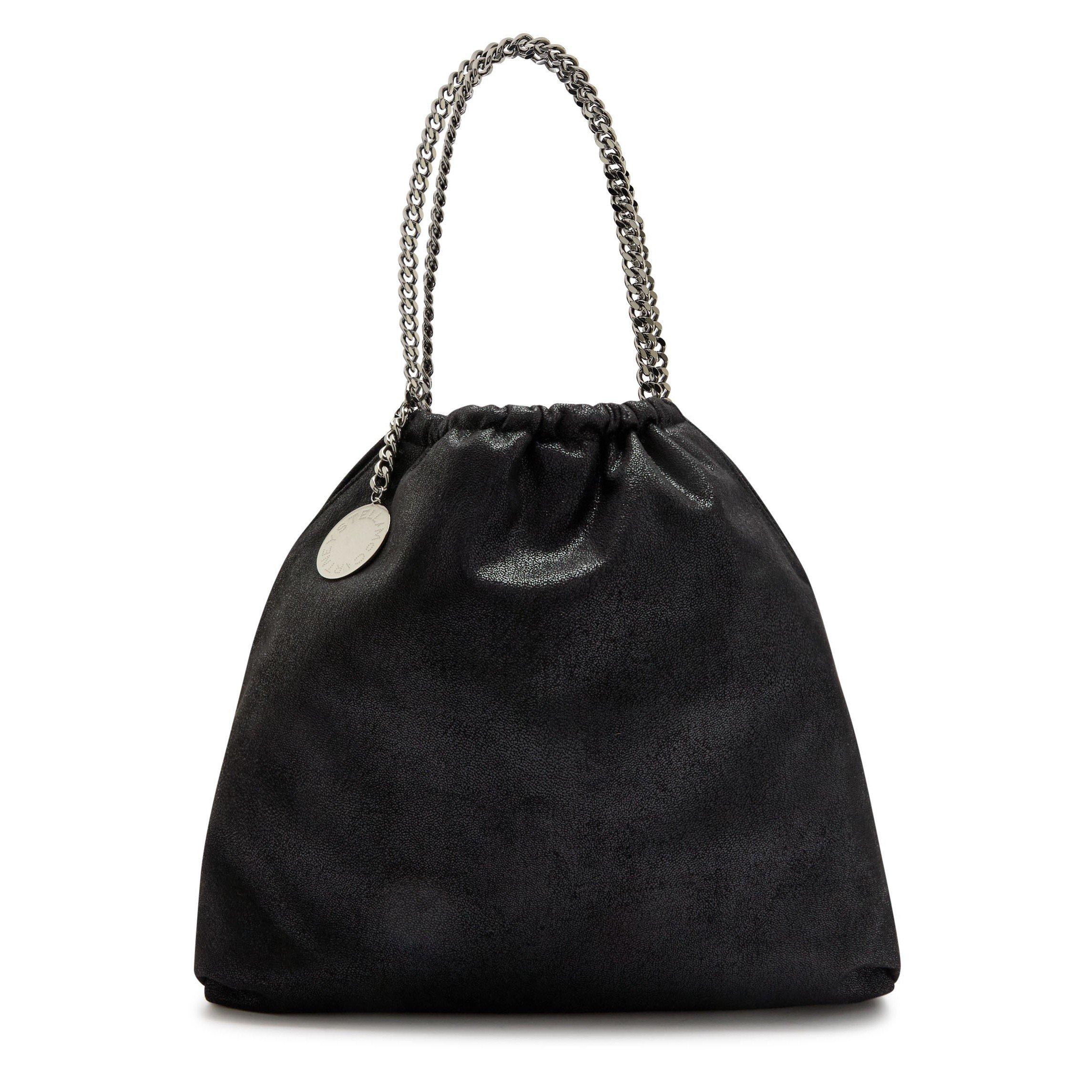 BLACK - Stella McCartney - Falabella Medium Drawstring Ec