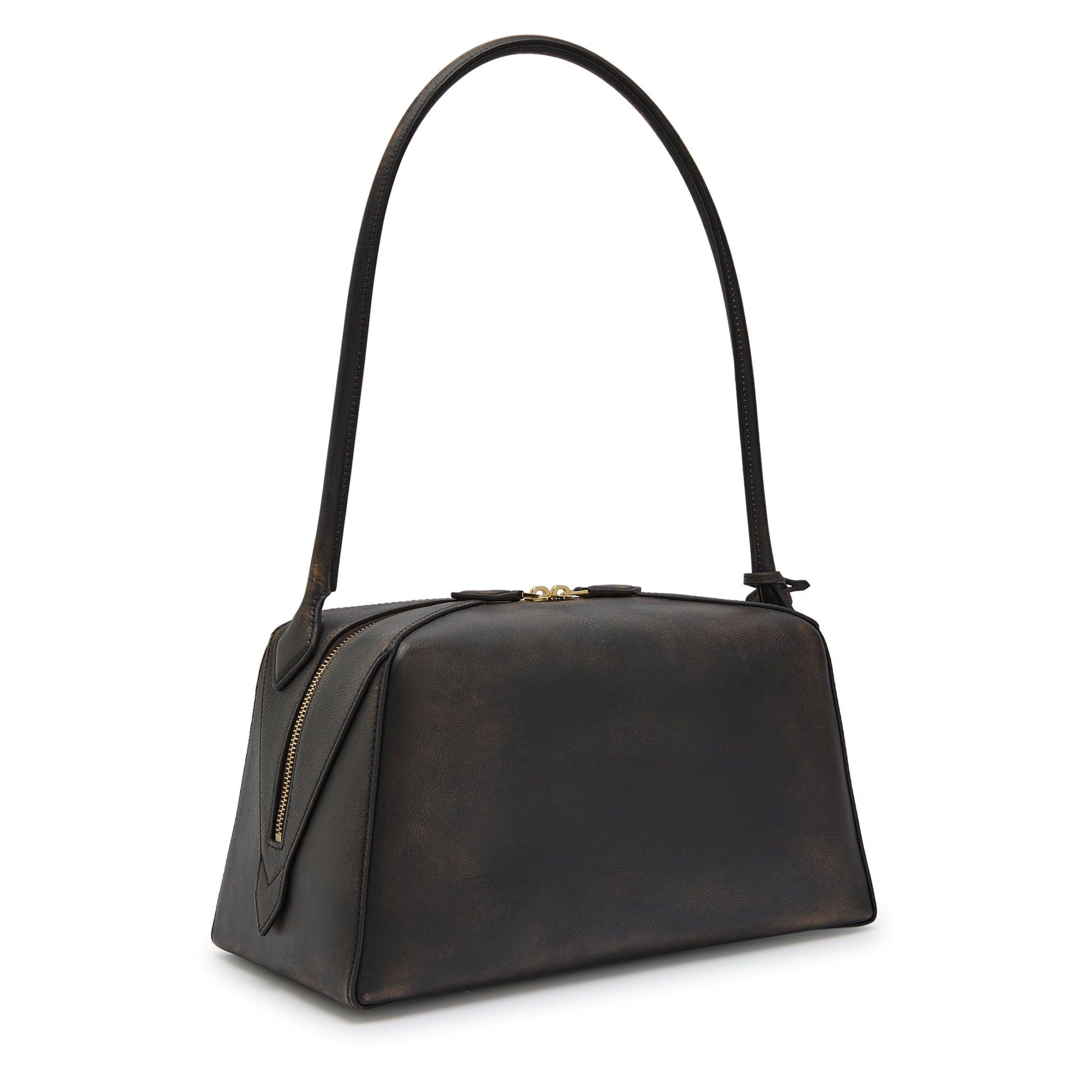 DARK BROWN - Alaia - Women's Le Bulldog Leather Shoulder Bag - 2