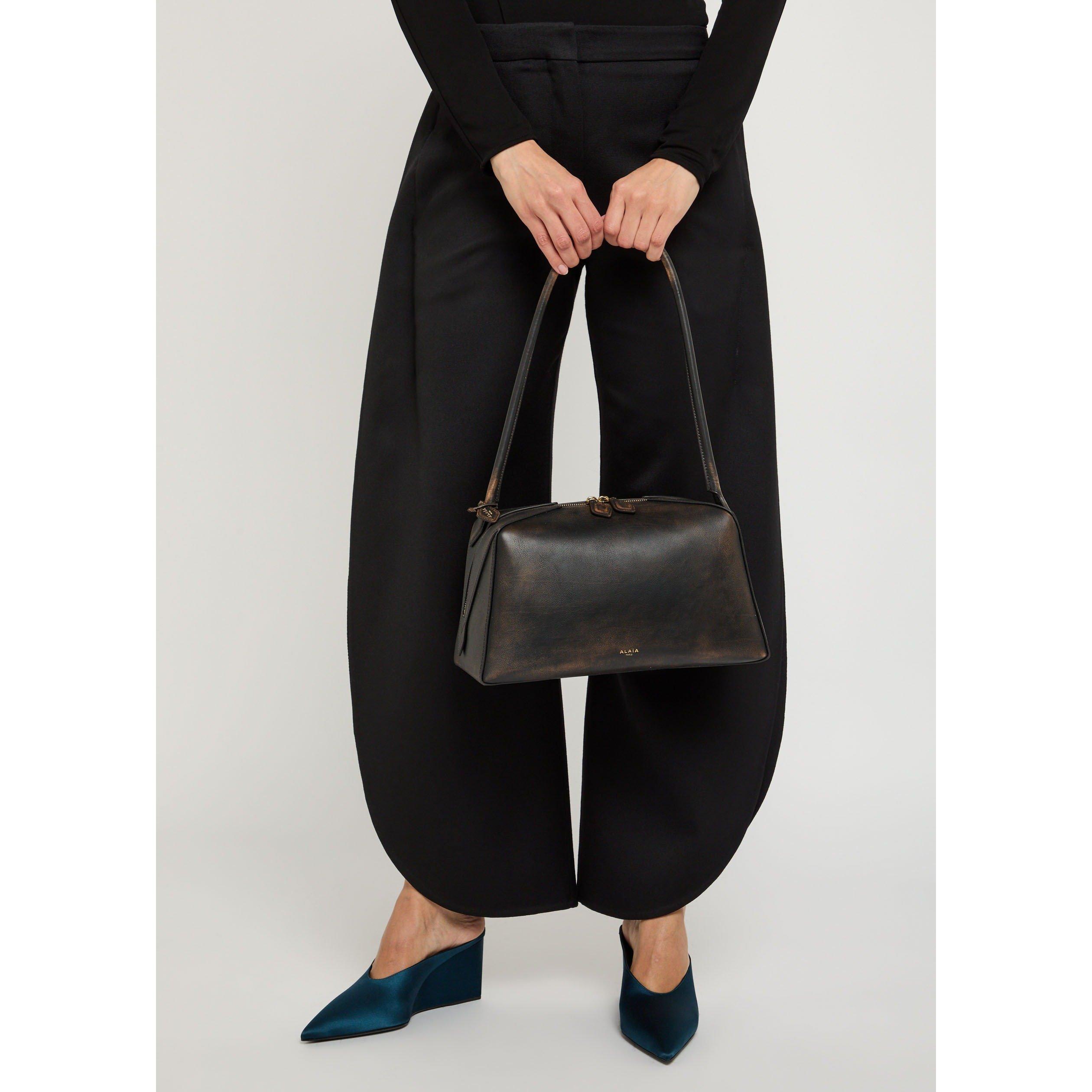 DARK BROWN - Alaia - Women's Le Bulldog Leather Shoulder Bag - 3