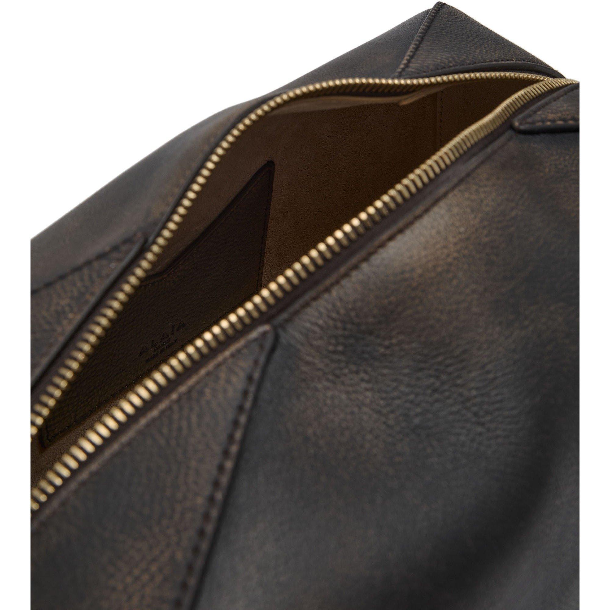 DARK BROWN - Alaia - Women's Le Bulldog Leather Shoulder Bag - 5
