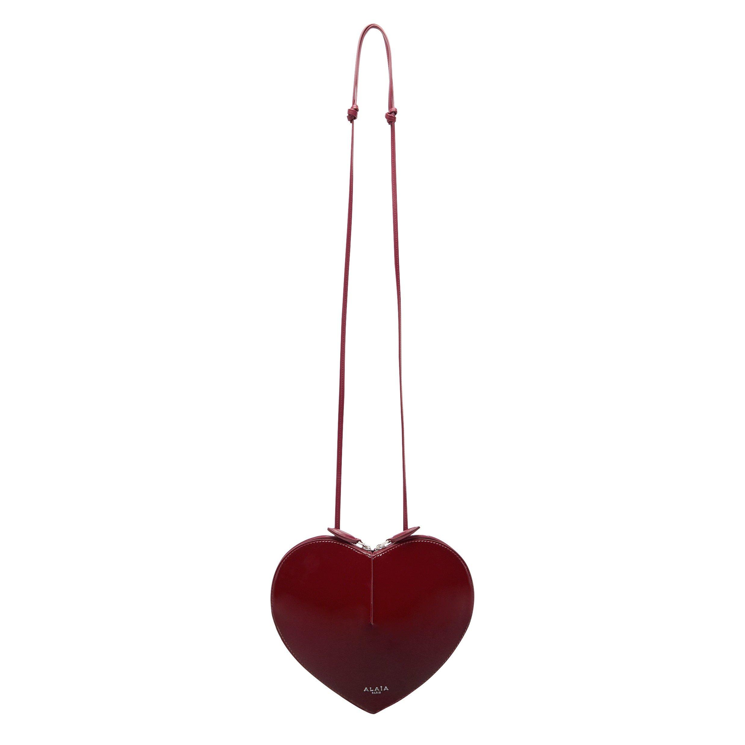 BURGUNDY - Alaia - Women's Le Coeur Patent Leather Cross-Body Bag - 1