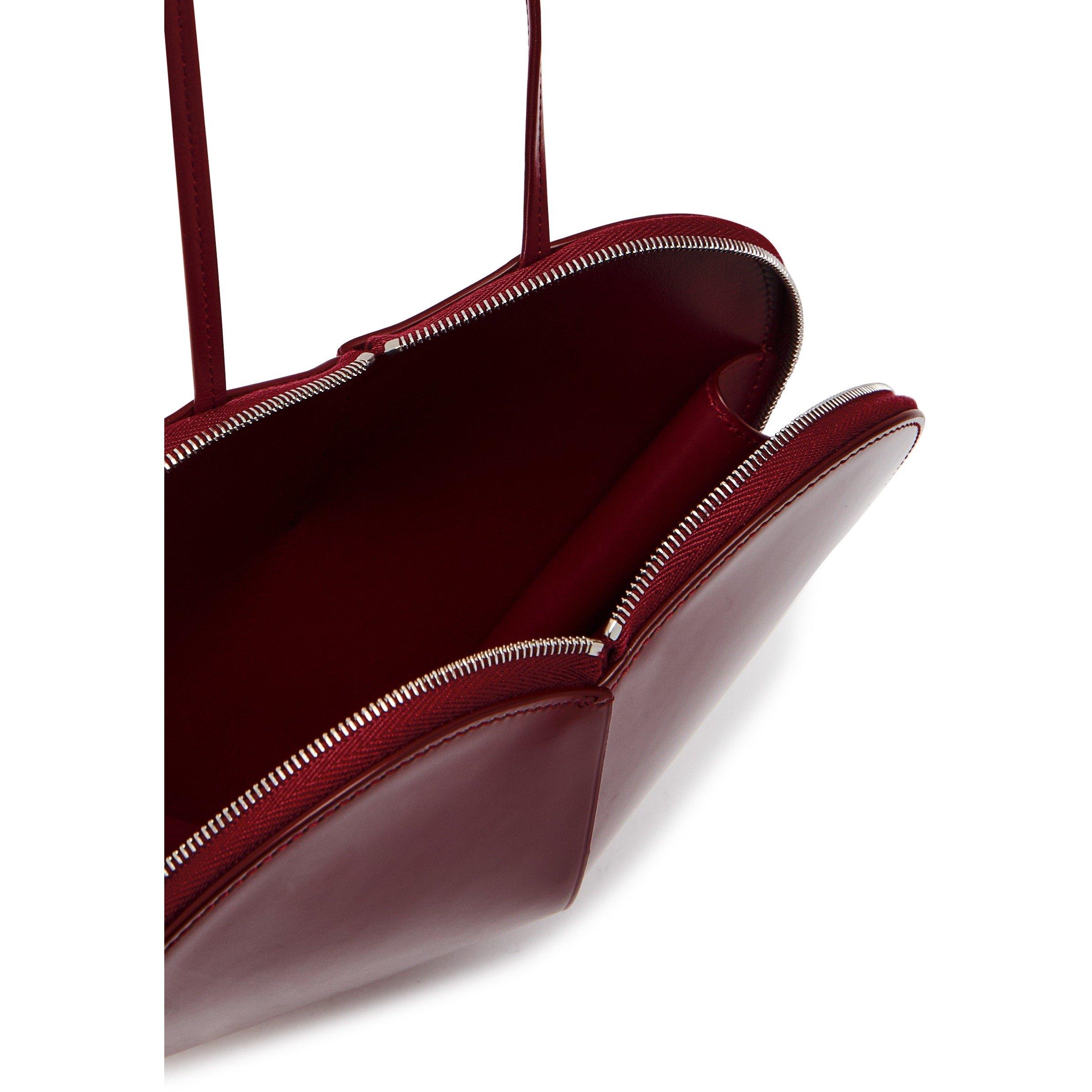 BURGUNDY - Alaia - Women's Le Coeur Patent Leather Cross-Body Bag - 5