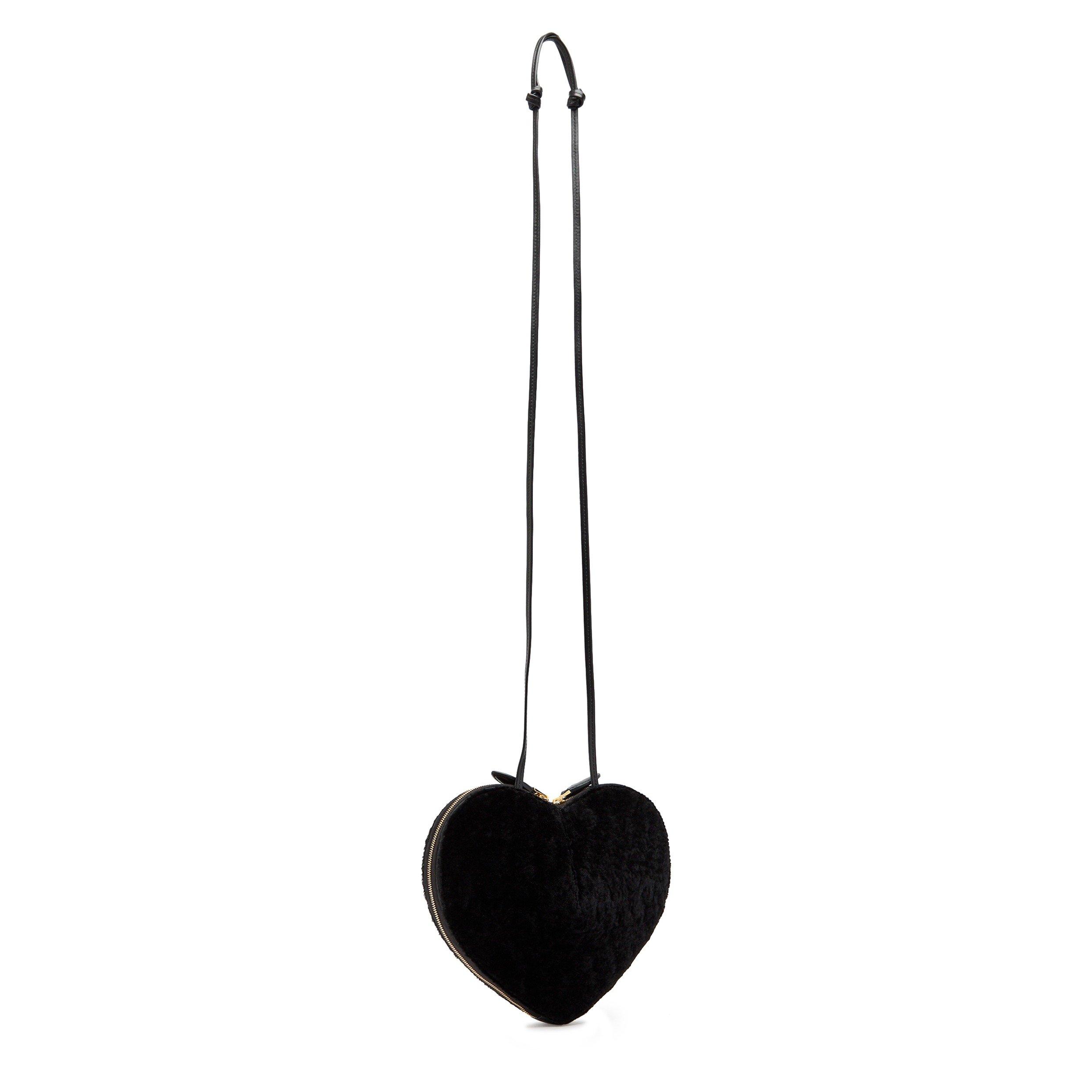 BLACK - Alaia - Women's Le Coeur Shearling Cross Body Bag - 2