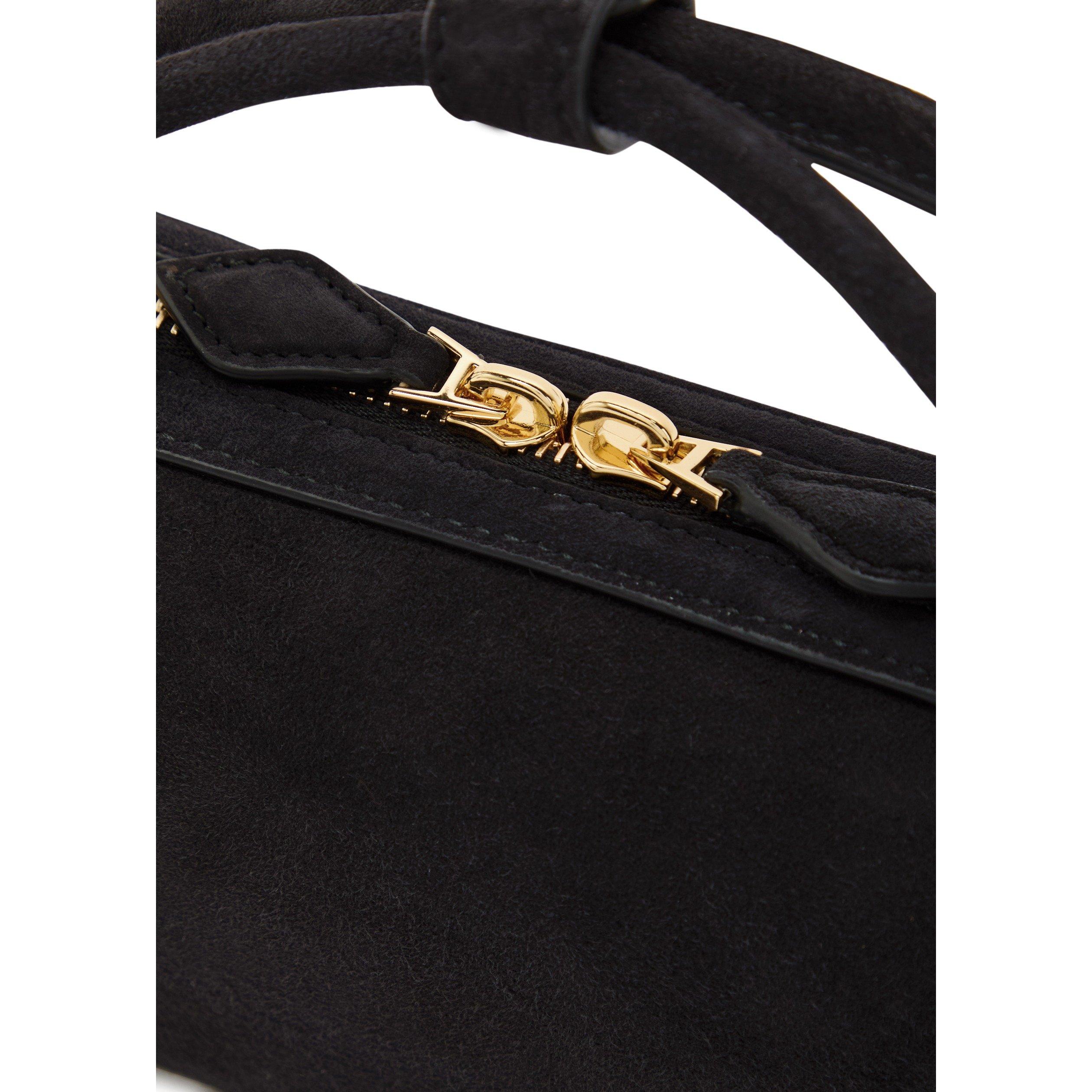 BLACK - Alaia - Women's Le Teckel Suede Clutch Bag - 4