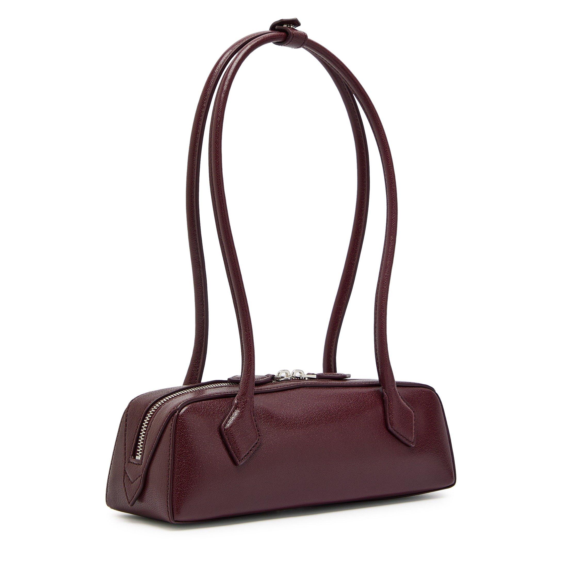 BURGUNDY - Alaia - Women's Le Teckle Small Leather Shoulder Bag - 2
