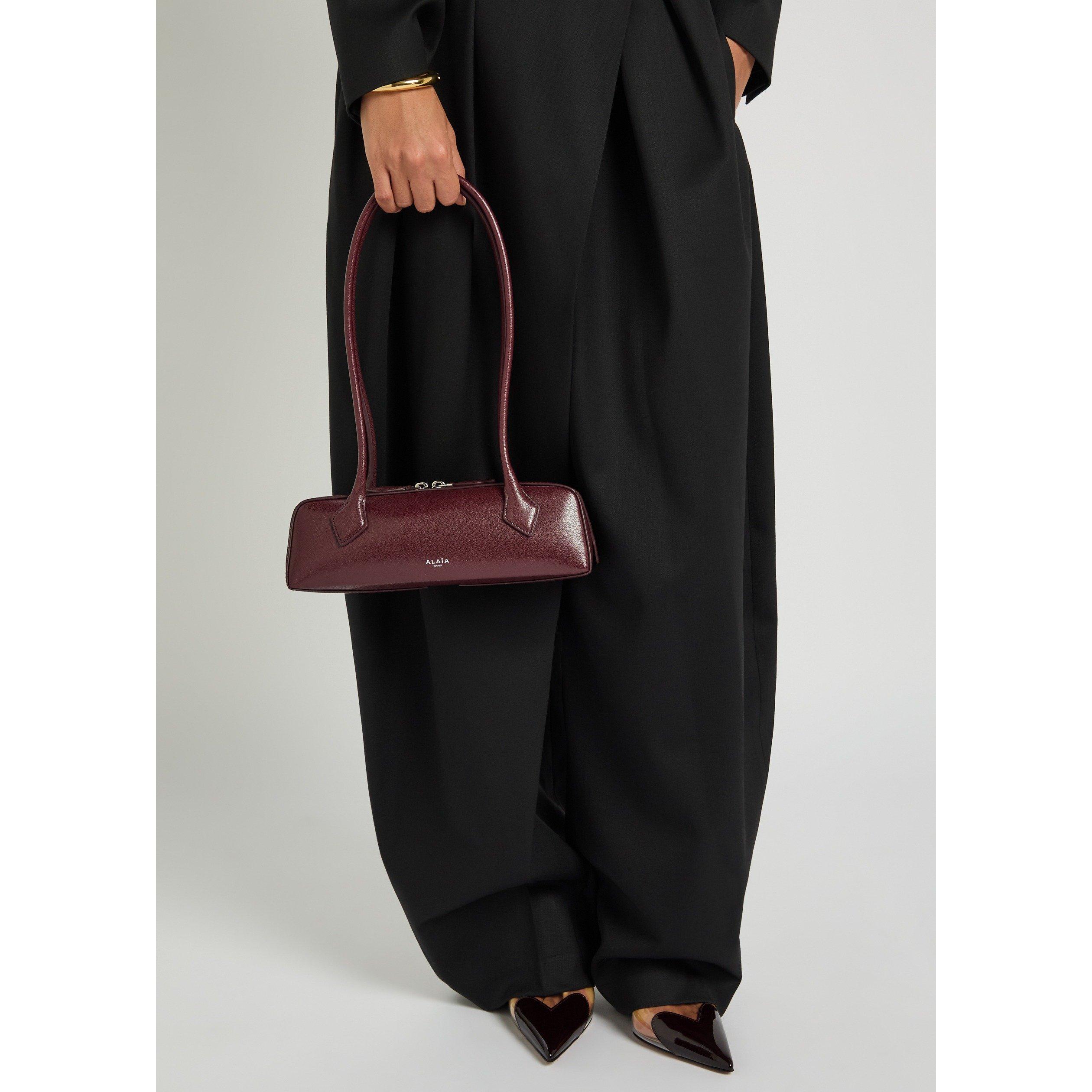 BURGUNDY - Alaia - Women's Le Teckle Small Leather Shoulder Bag - 3