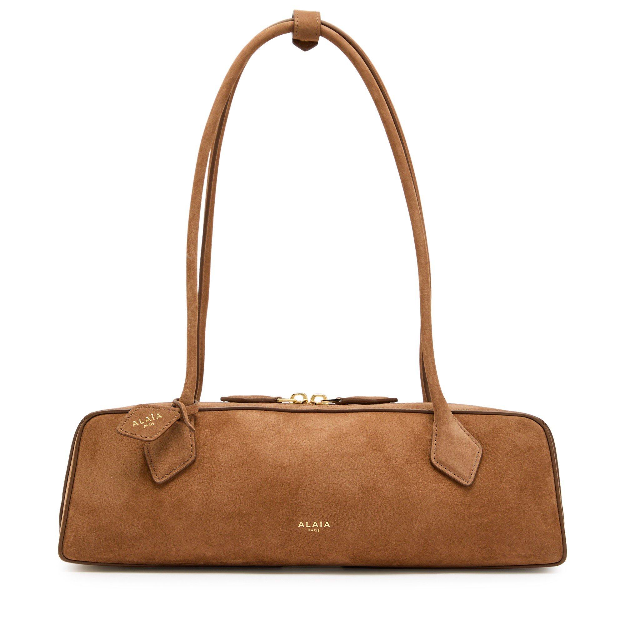 BROWN - Alaia - LE TECKLE NUBUCK MEDIUM BAG