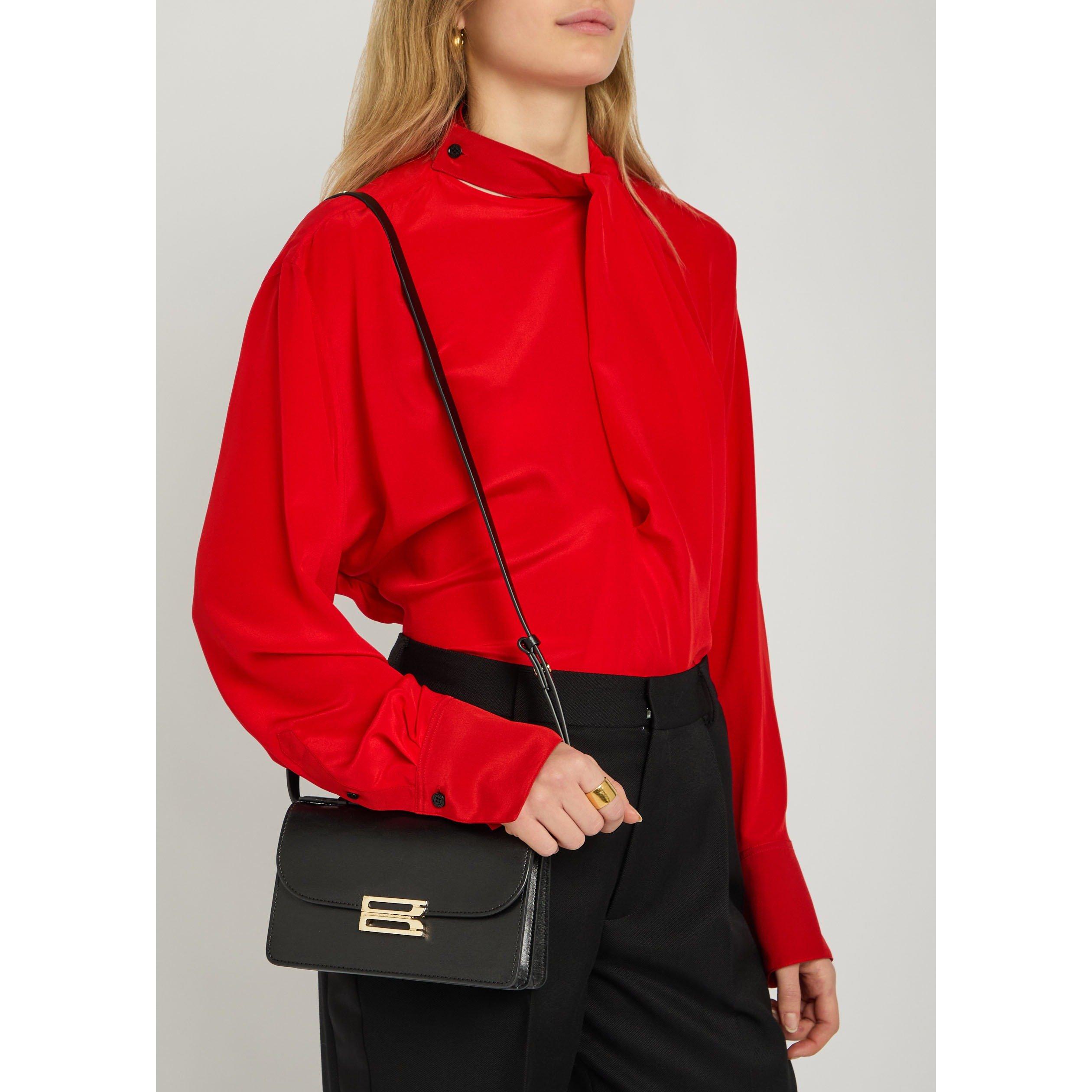 BLACK - Victoria Beckham - Women's Mini Dorian Leather Top Handle Bag - 3