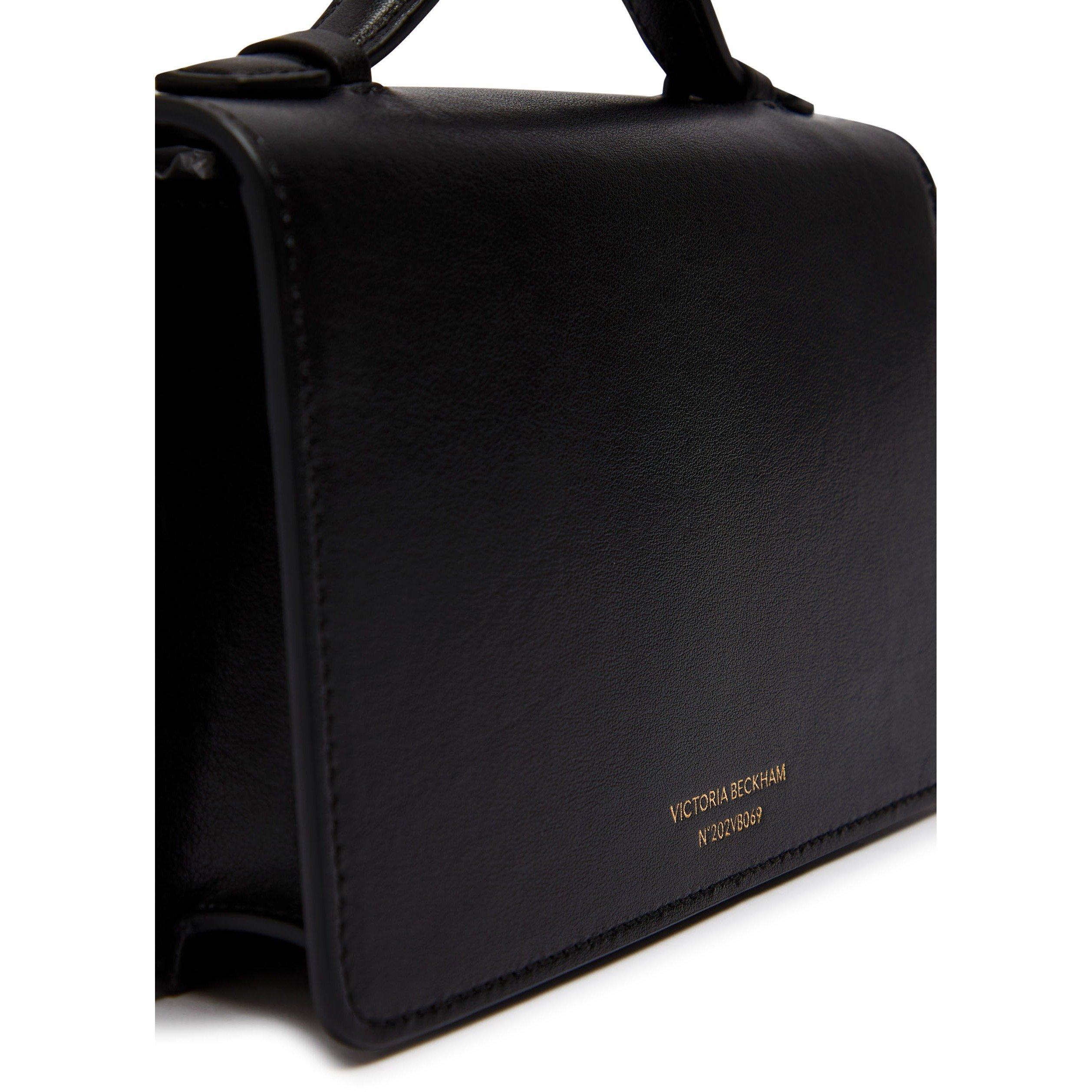 BLACK - Victoria Beckham - Women's Mini Dorian Leather Top Handle Bag - 4