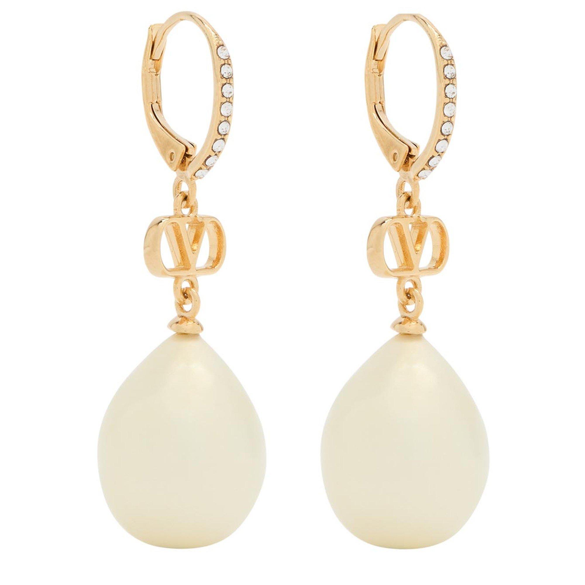 PEARL AND OTHER - Valentino - VLOGO PENDANT EARRINGS