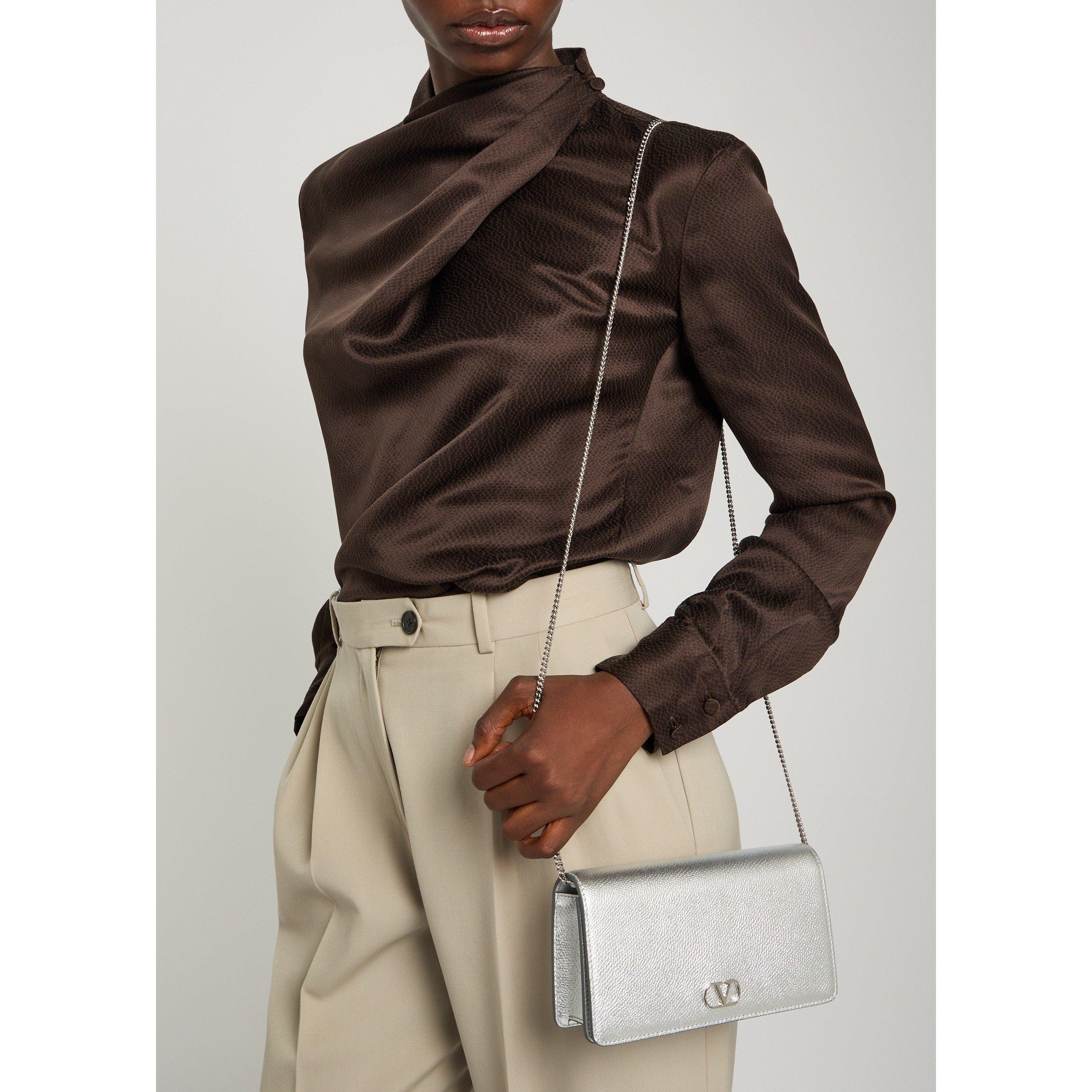 SILVER - Valentino - VLOGO SOFT GRAIN MINI BAG - 3
