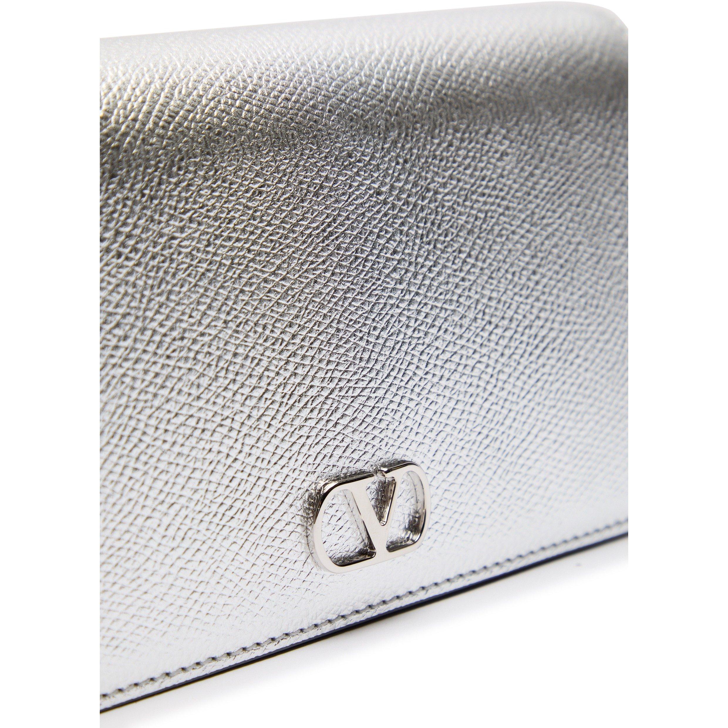 SILVER - Valentino - VLOGO SOFT GRAIN MINI BAG - 4