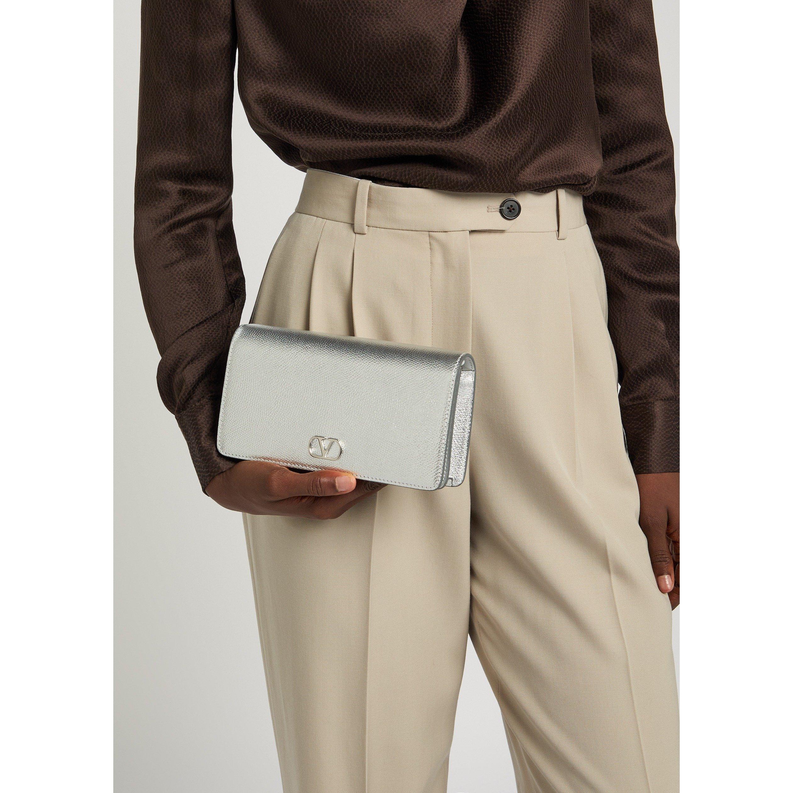 SILVER - Valentino - VLOGO SOFT GRAIN MINI BAG - 6