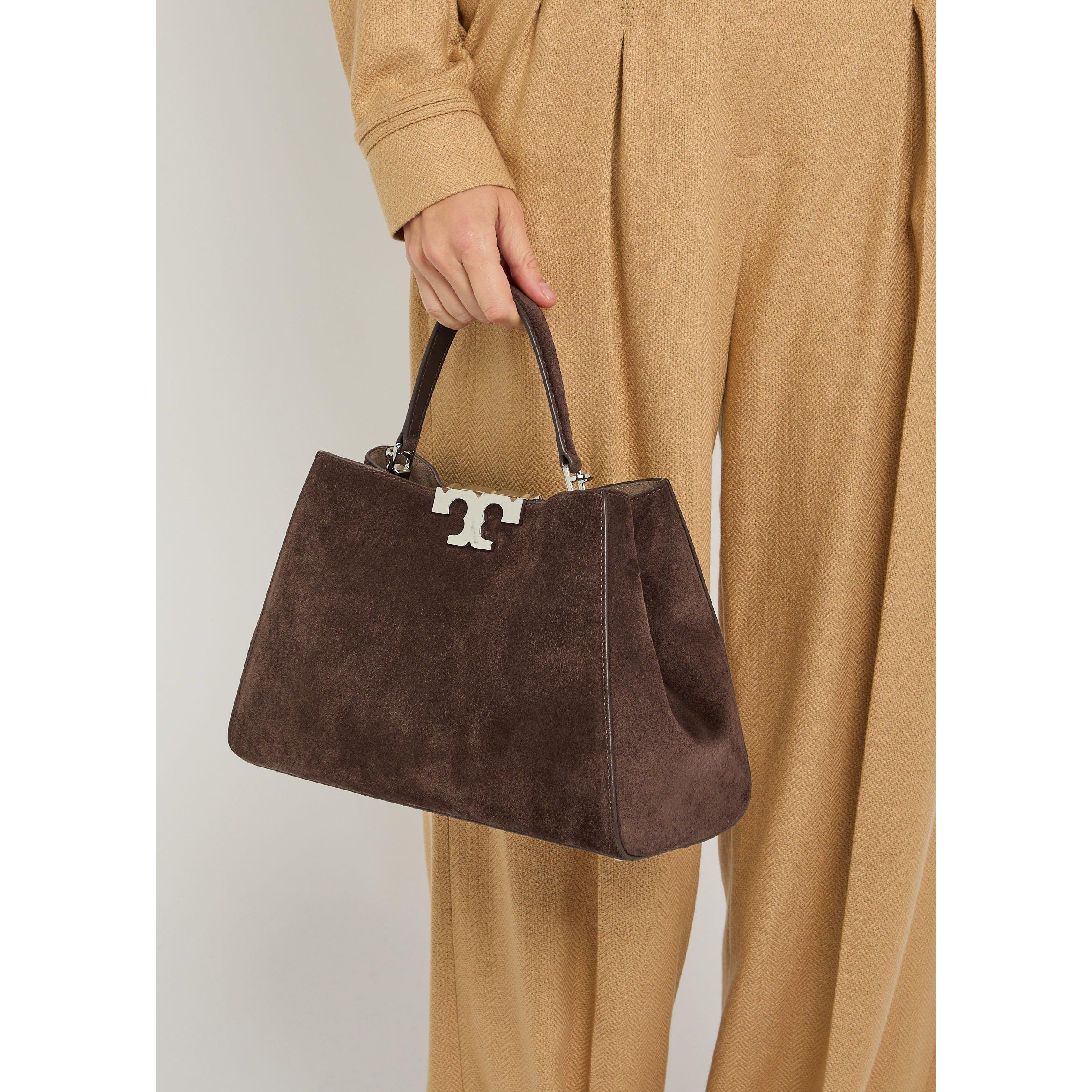 DARK BROWN - Tory Burch - Eleanor Suede Satchel - 3