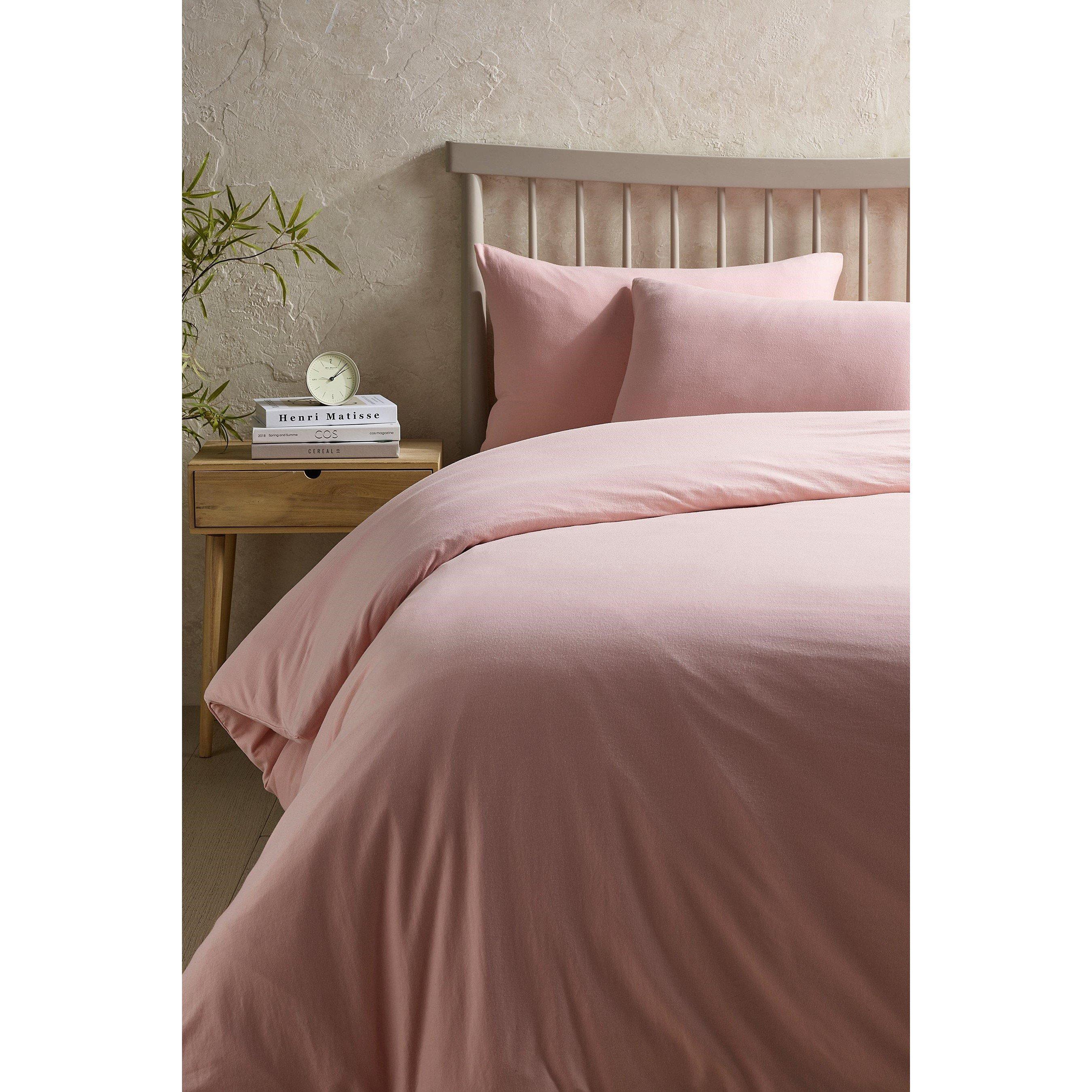 Blush Pink - Homelife - Jersey Reversible Duvet Set - 2