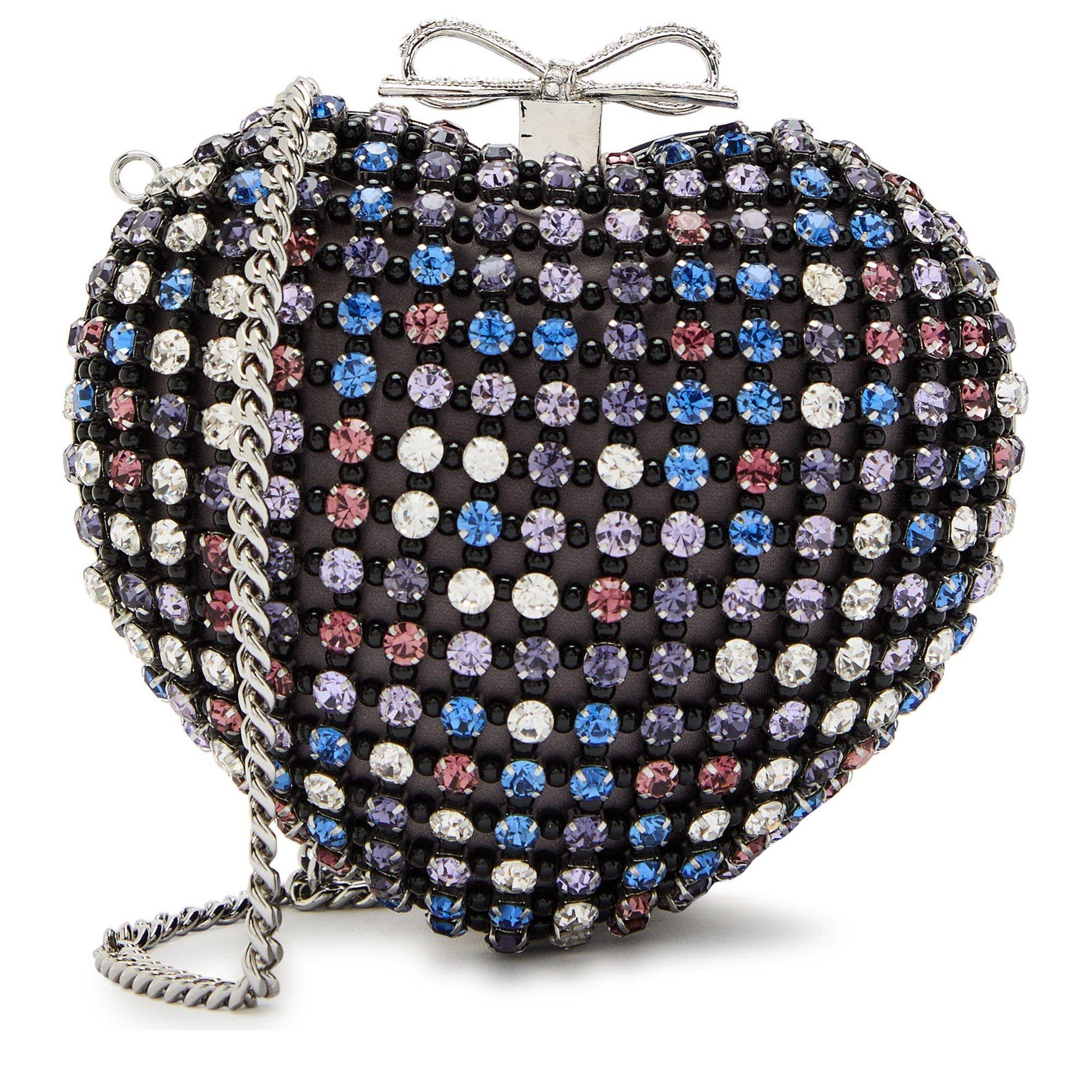 BLACK AND OTHER - Self Portrait - MULTI CRYSTAL HEART CLUTCH
