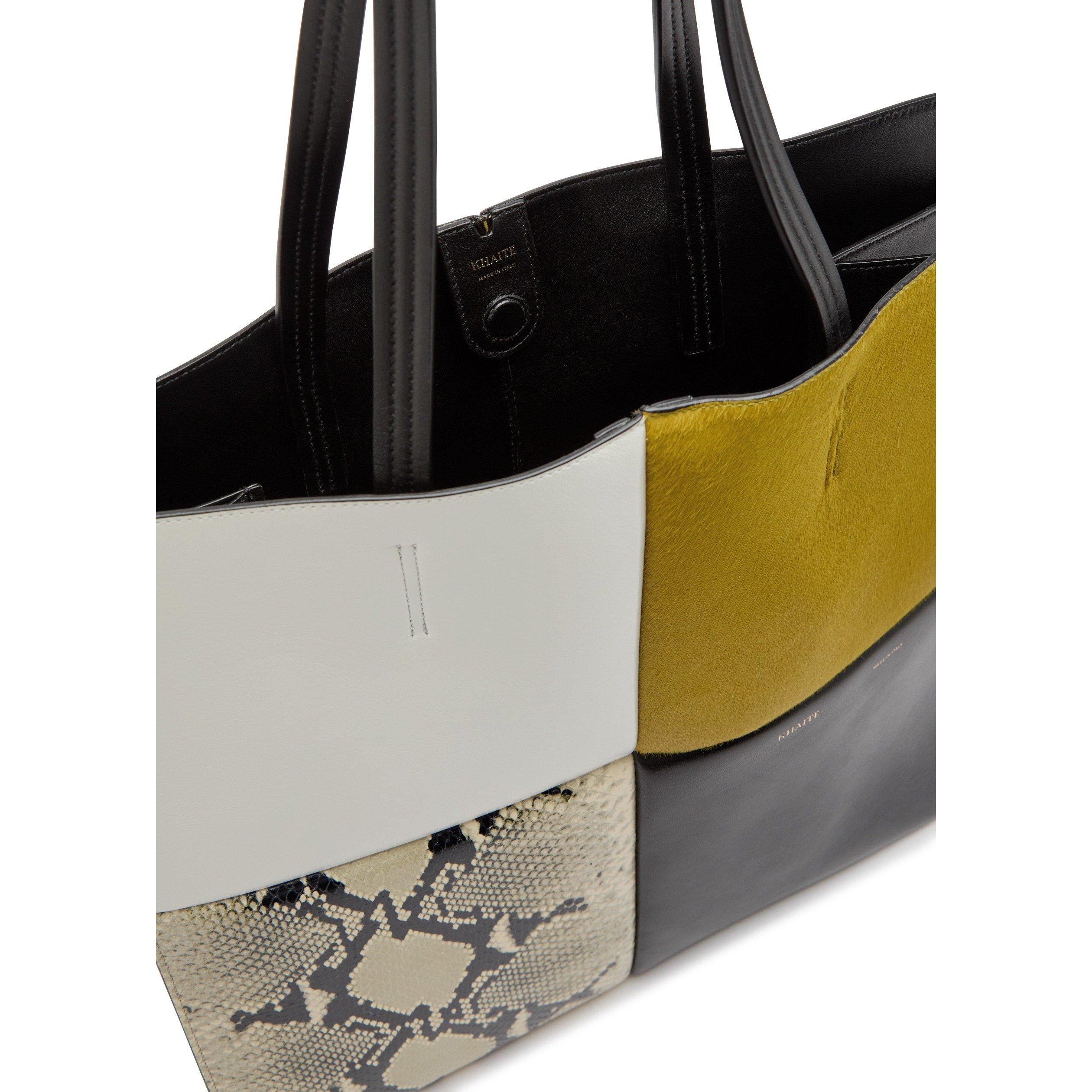 MULTICOLOURED - Khaite - Women's Piper Patchwork Leather Tote Bag - 5