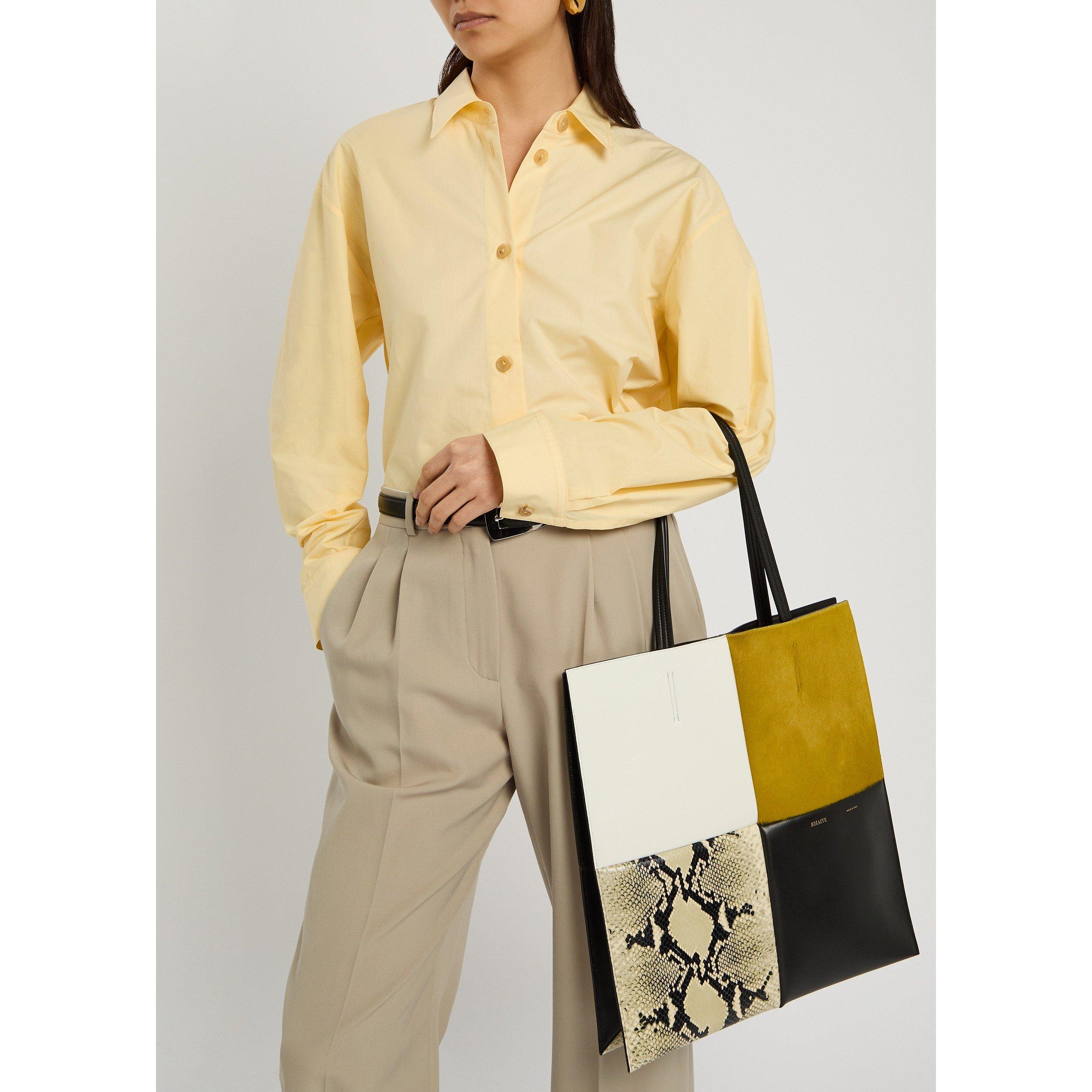 MULTICOLOURED - Khaite - Women's Piper Patchwork Leather Tote Bag - 6