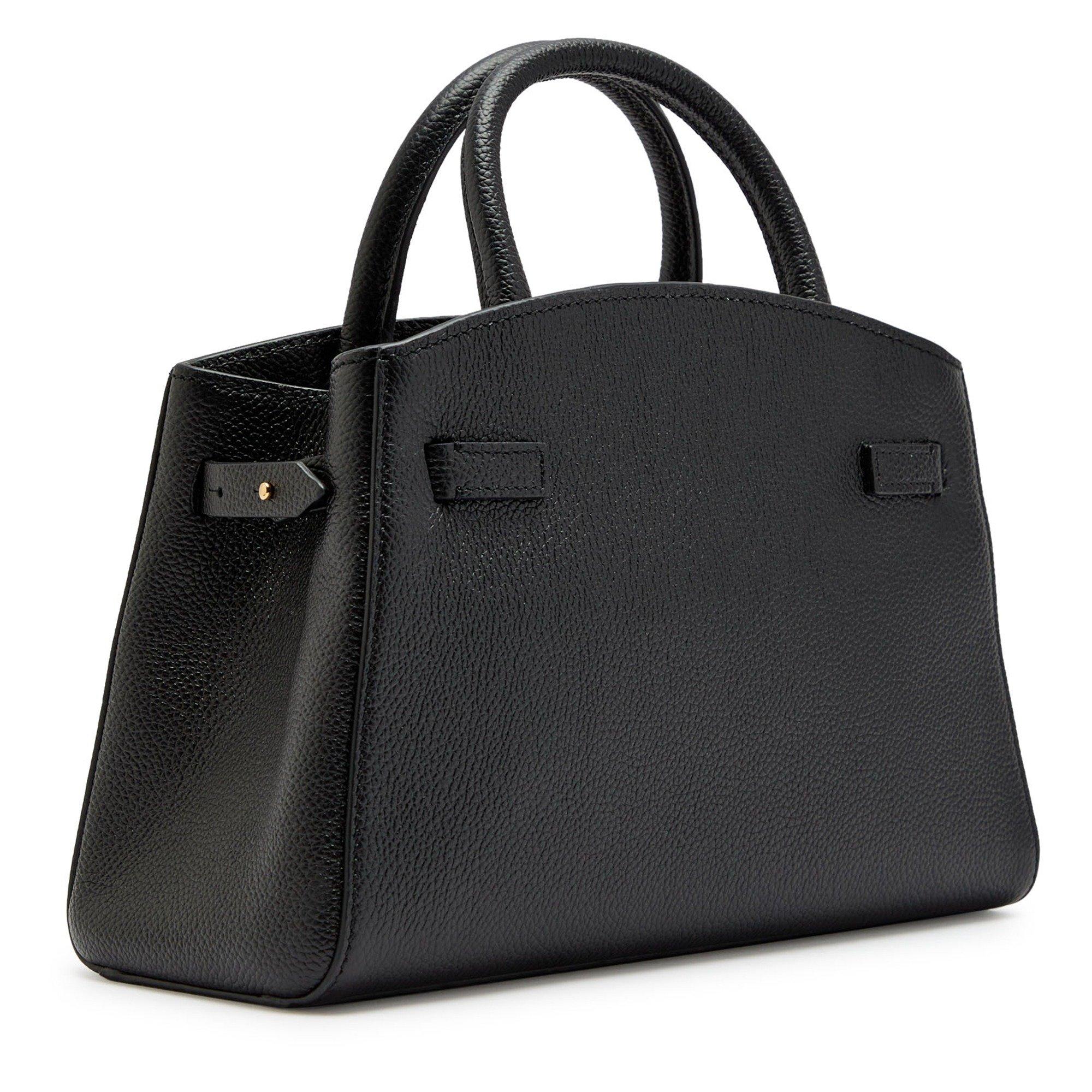 BLACK - DeMellier - Women's Small Hudson Leather Top Handle Bag - 2