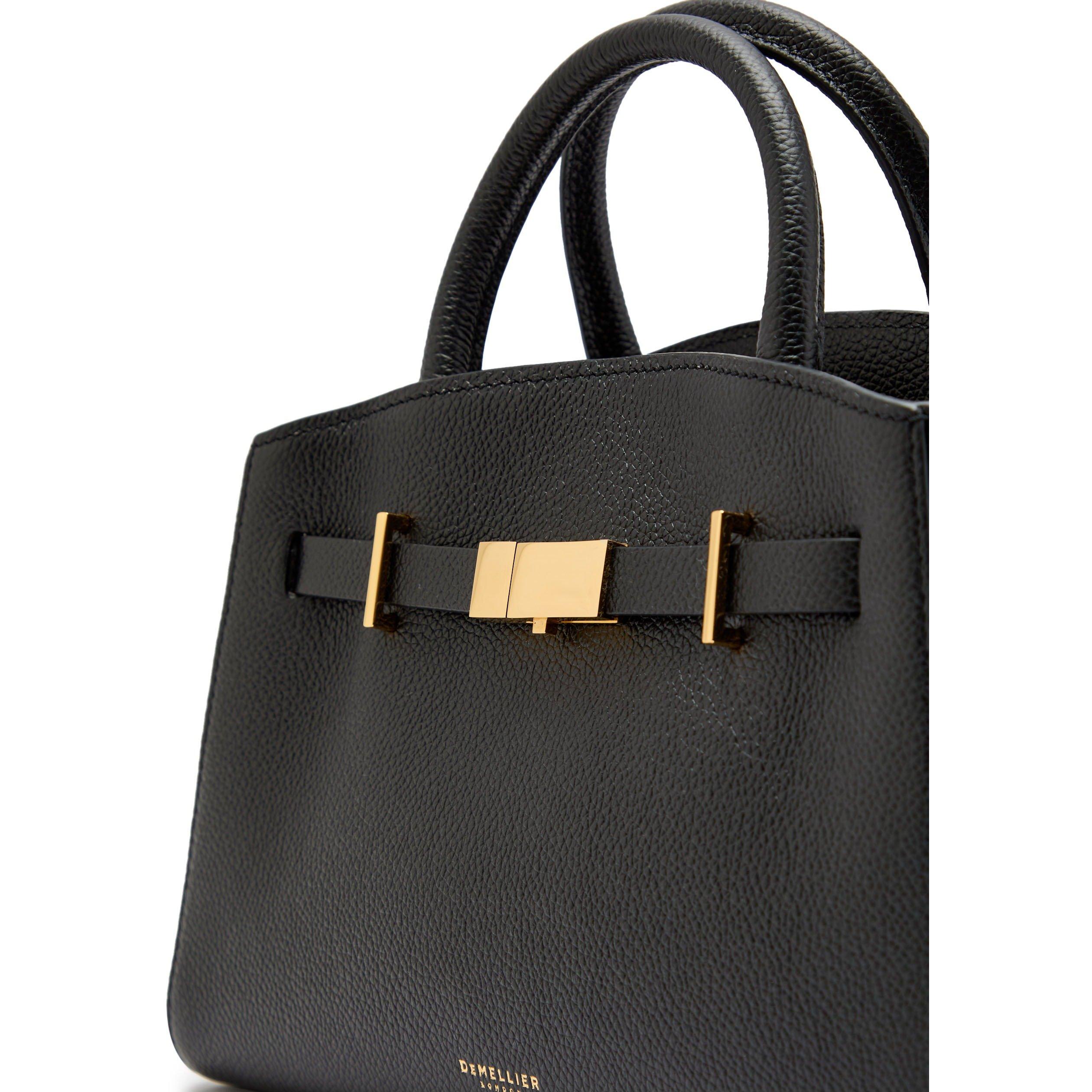 BLACK - DeMellier - Women's Small Hudson Leather Top Handle Bag - 4