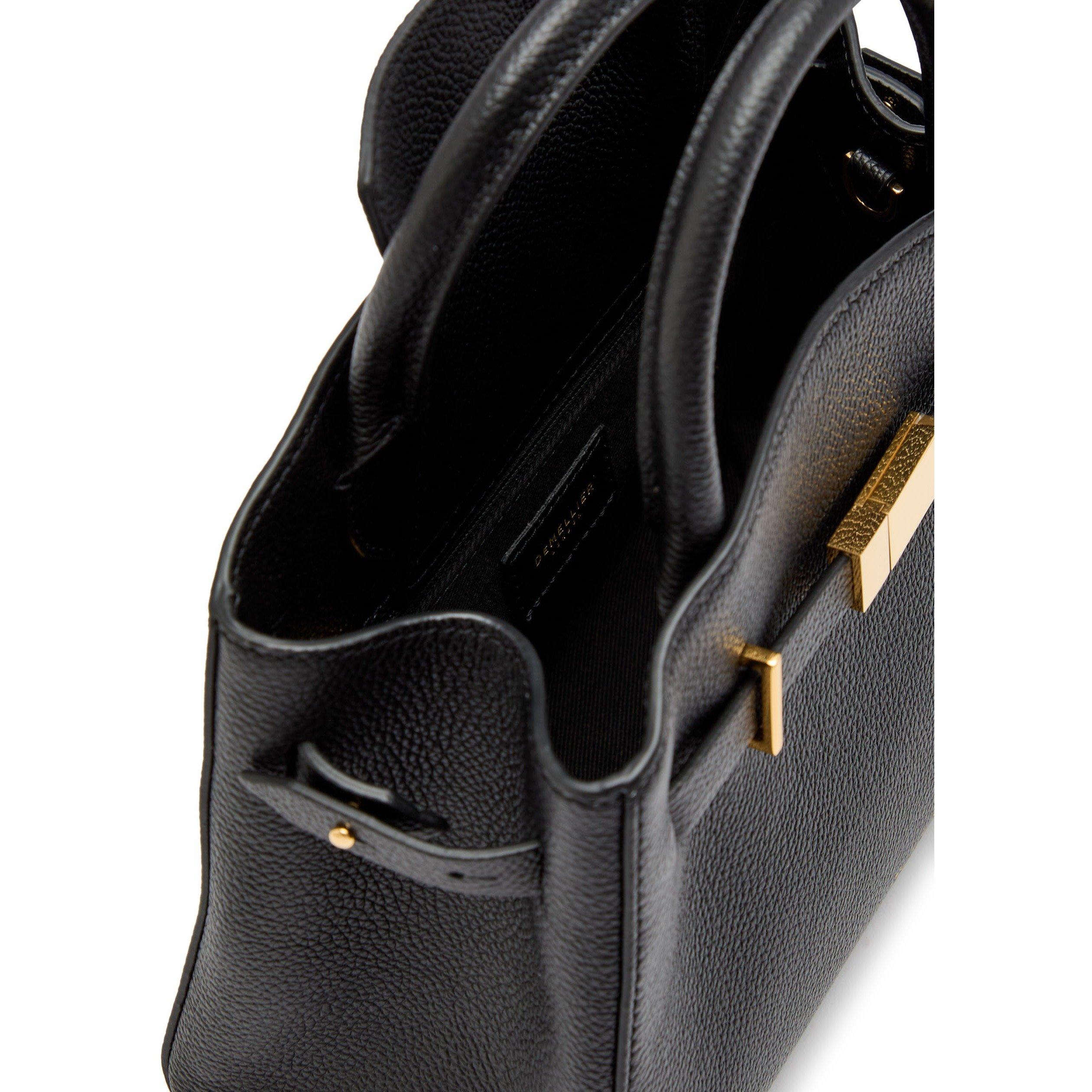 BLACK - DeMellier - Women's Small Hudson Leather Top Handle Bag - 5