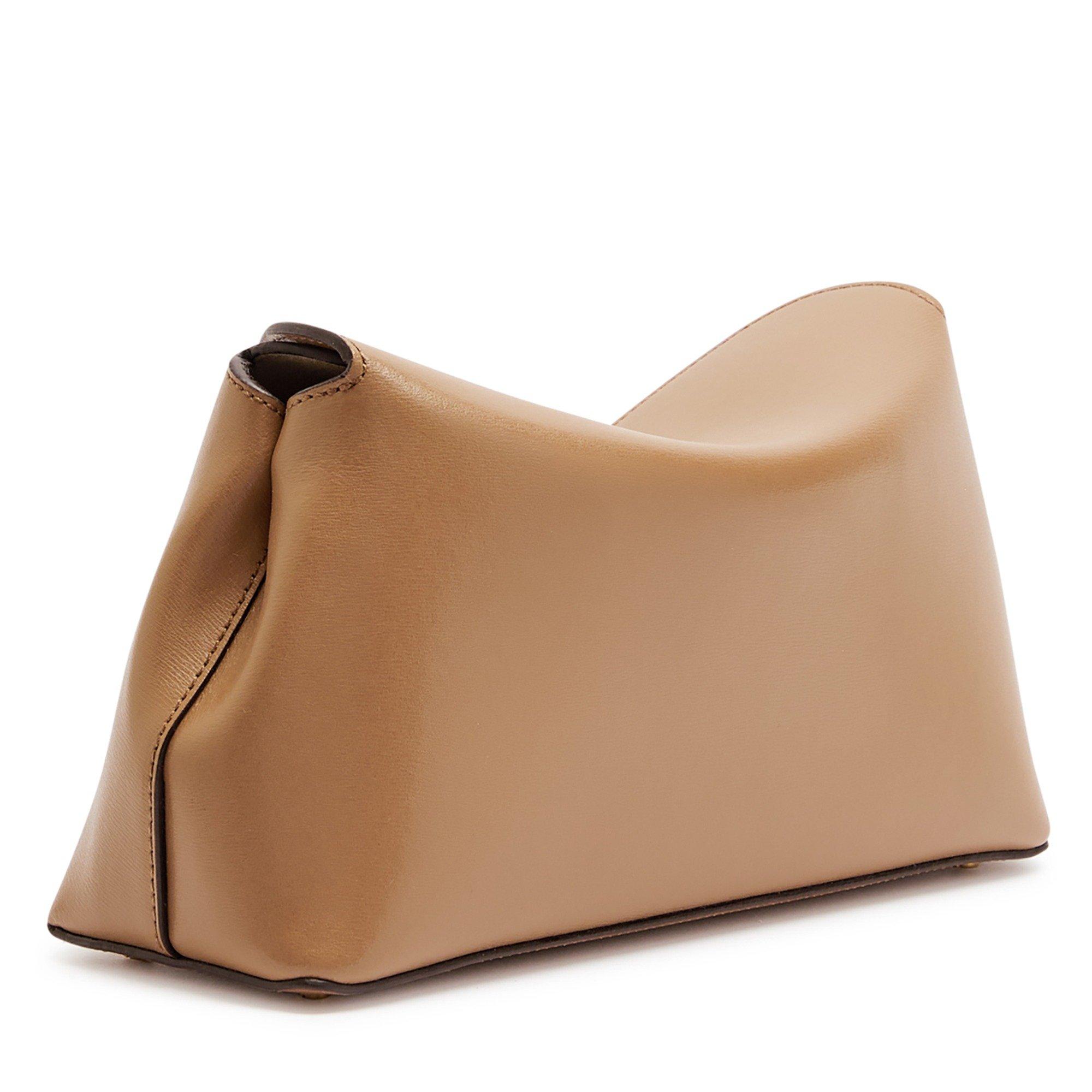CAMEL - Toteme - T-LOCK LEATHER CLUTCH - 2