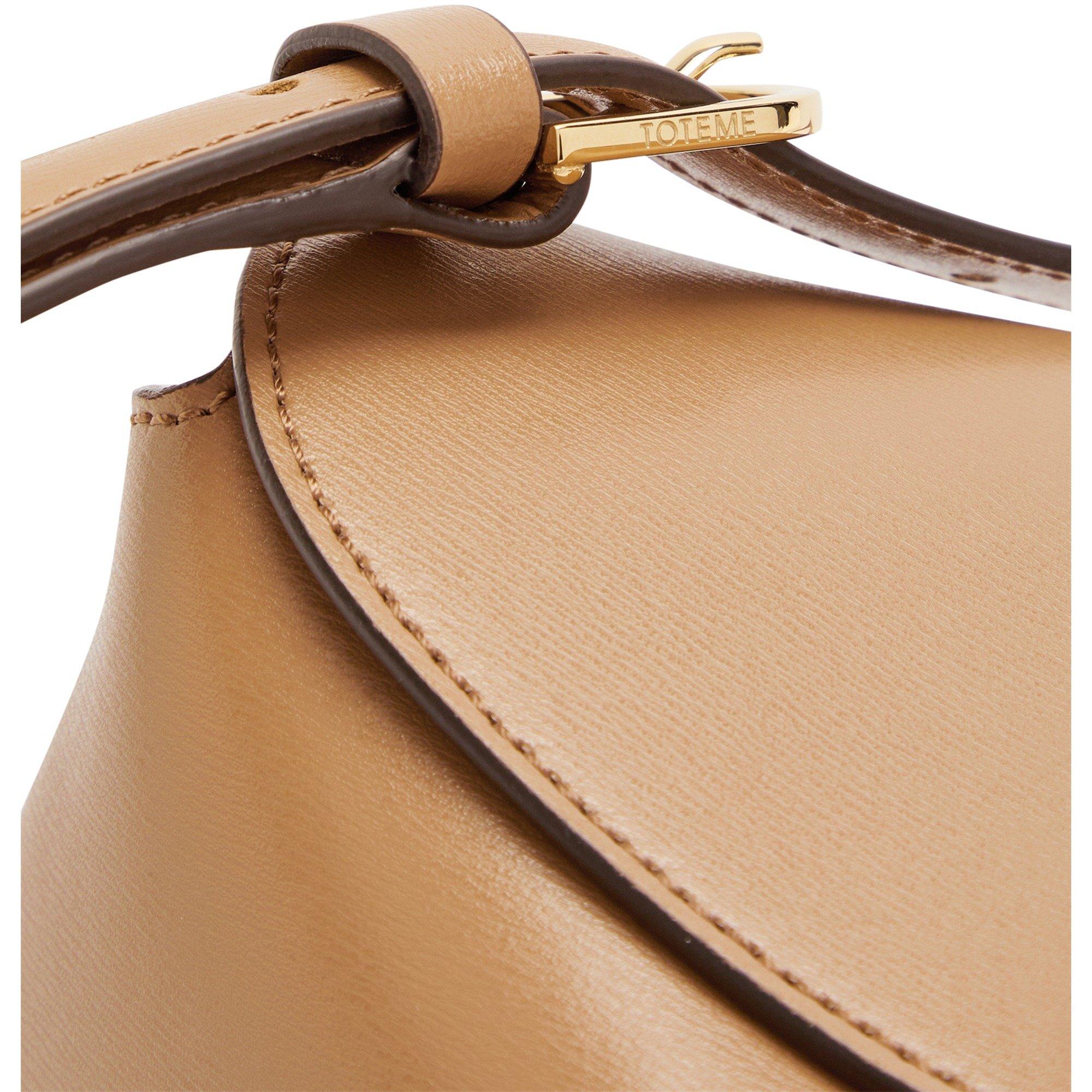 CAMEL - Toteme - T-LOCK LEATHER CLUTCH - 4
