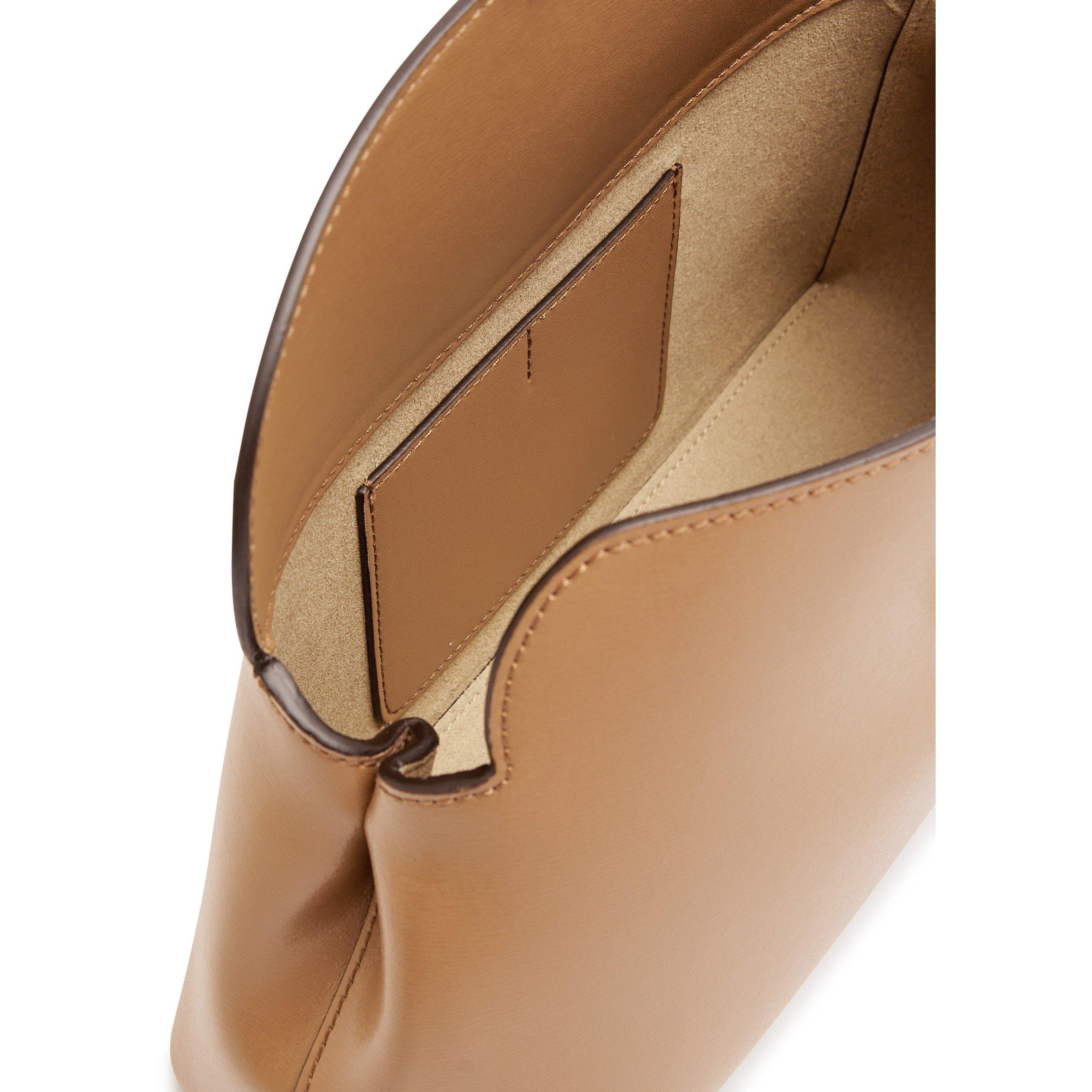 CAMEL - Toteme - T-LOCK LEATHER CLUTCH - 5