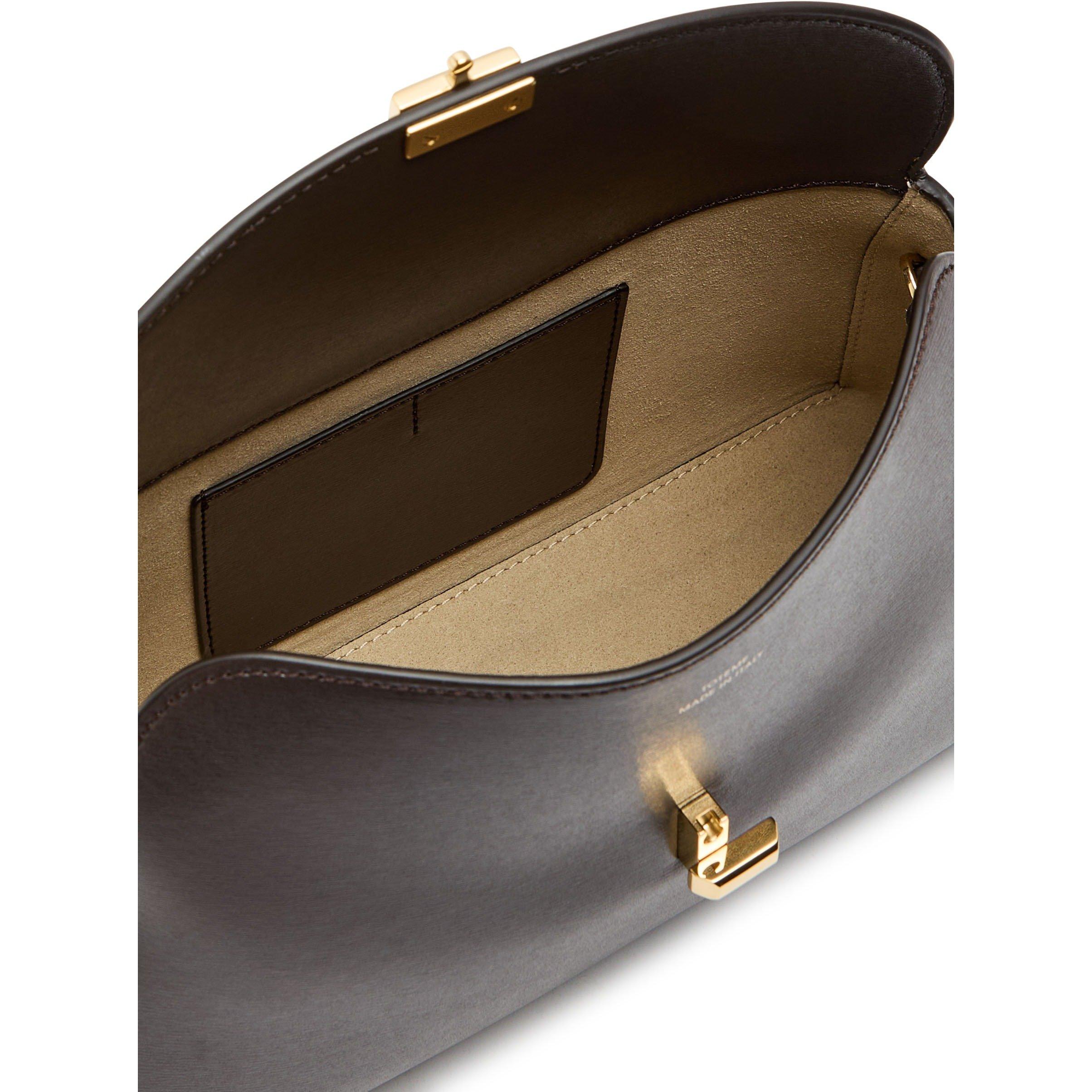 CHOCOLATE - Toteme - Women's T-Lock Leather Clutch Bag - 5