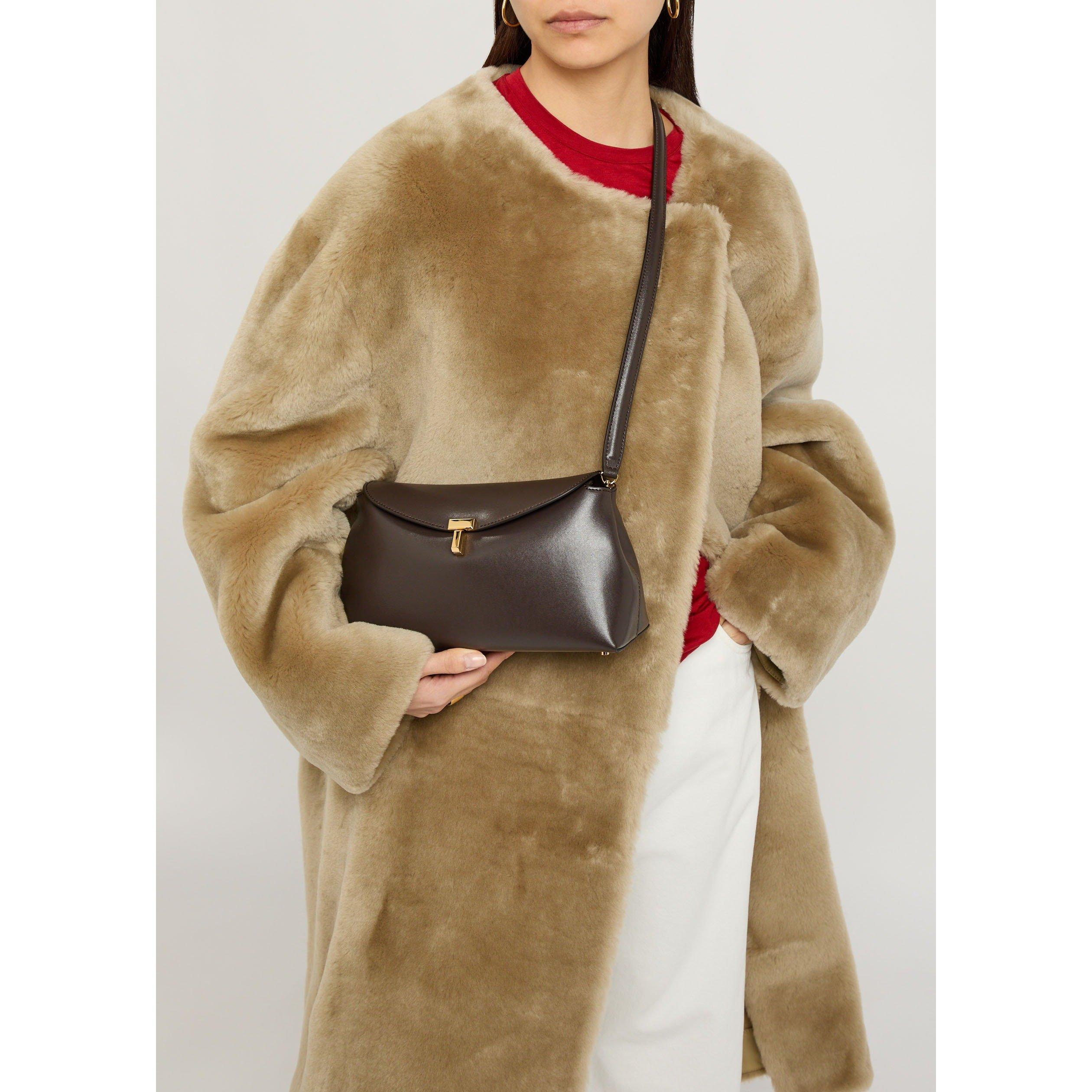 CHOCOLATE - Toteme - Women's T-Lock Leather Clutch Bag - 6