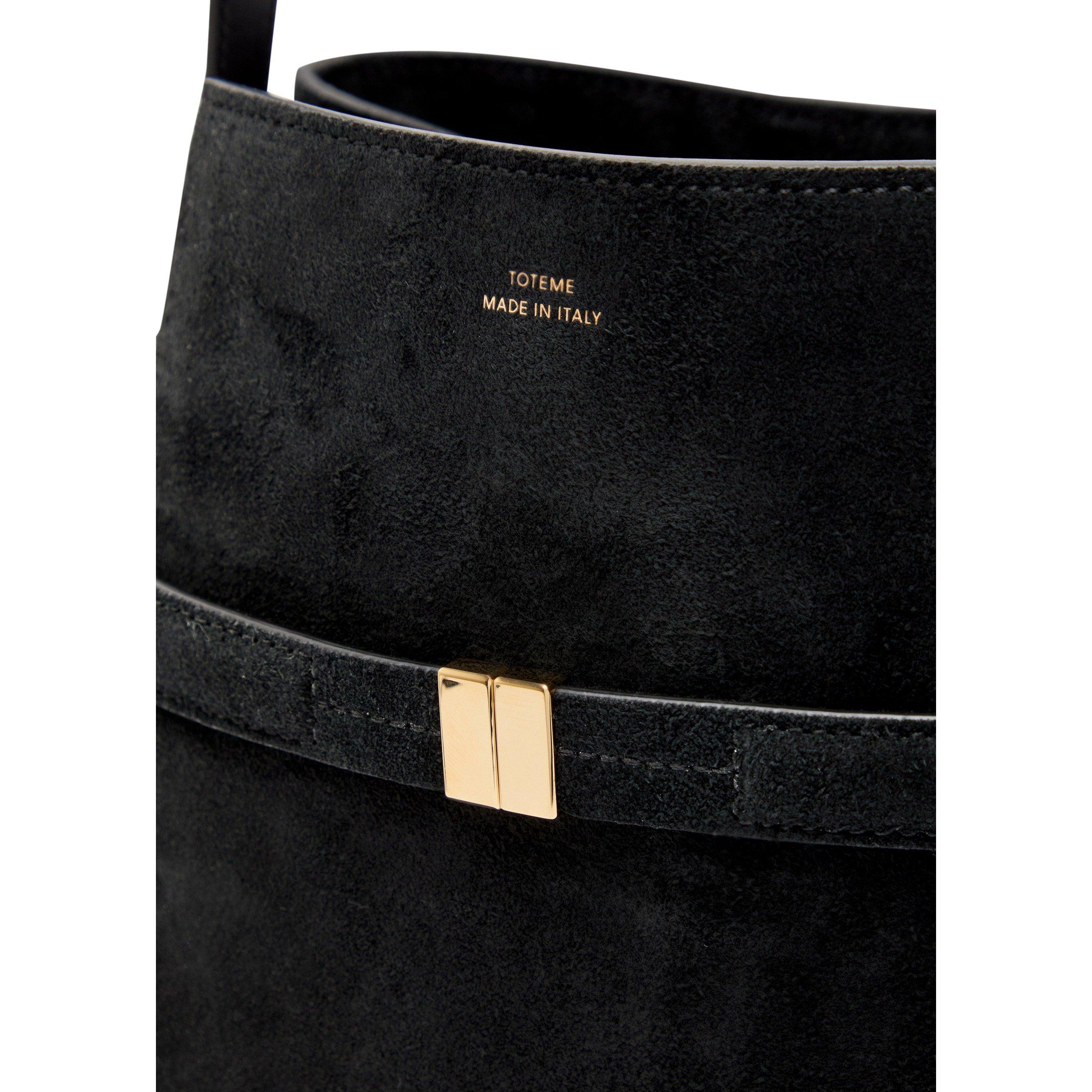 BLACK - Toteme - Women's Belted Suede Bucket Bag - 4