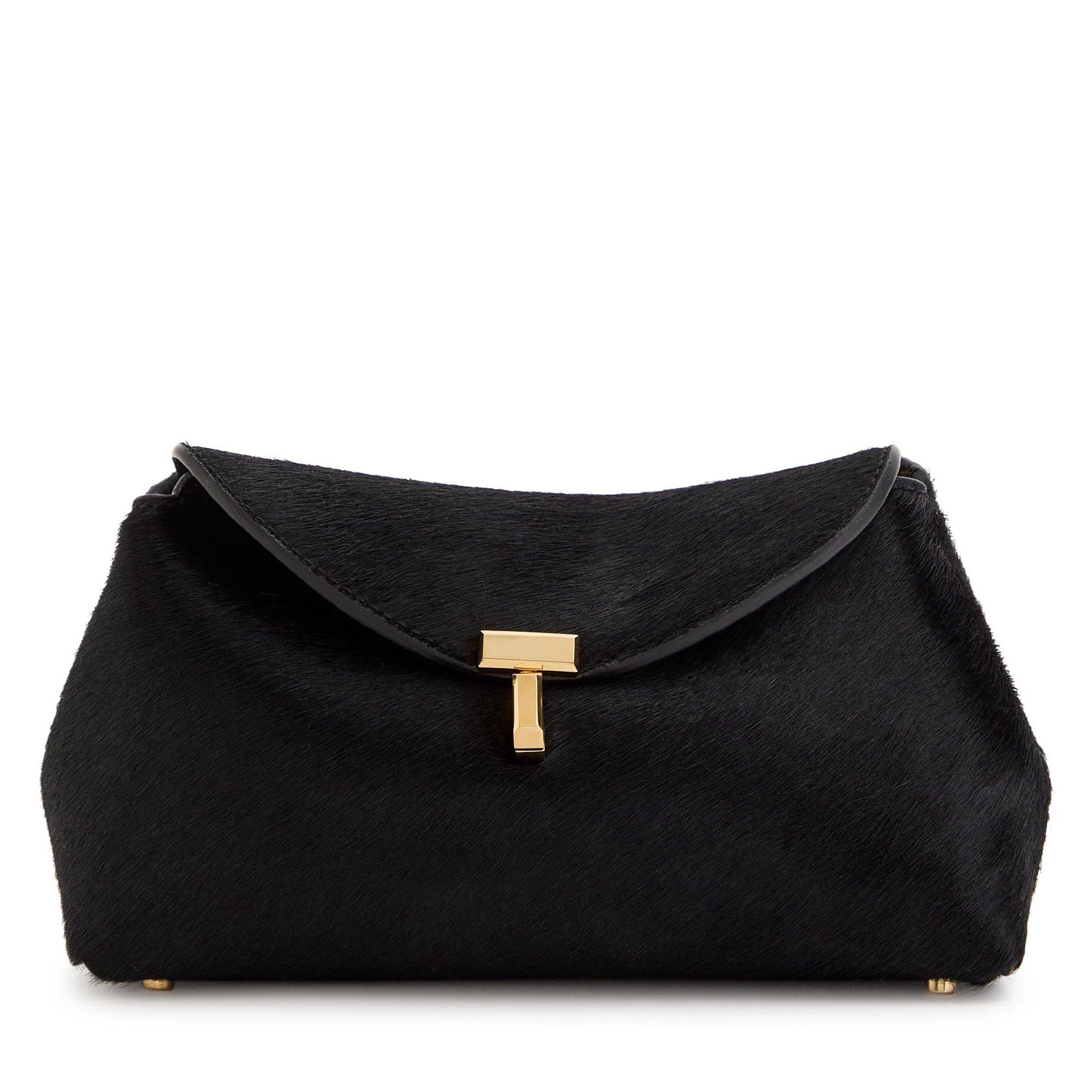 BLACK - Toteme - MINI T-LOCK PONY HAIR CLUTCH - 1