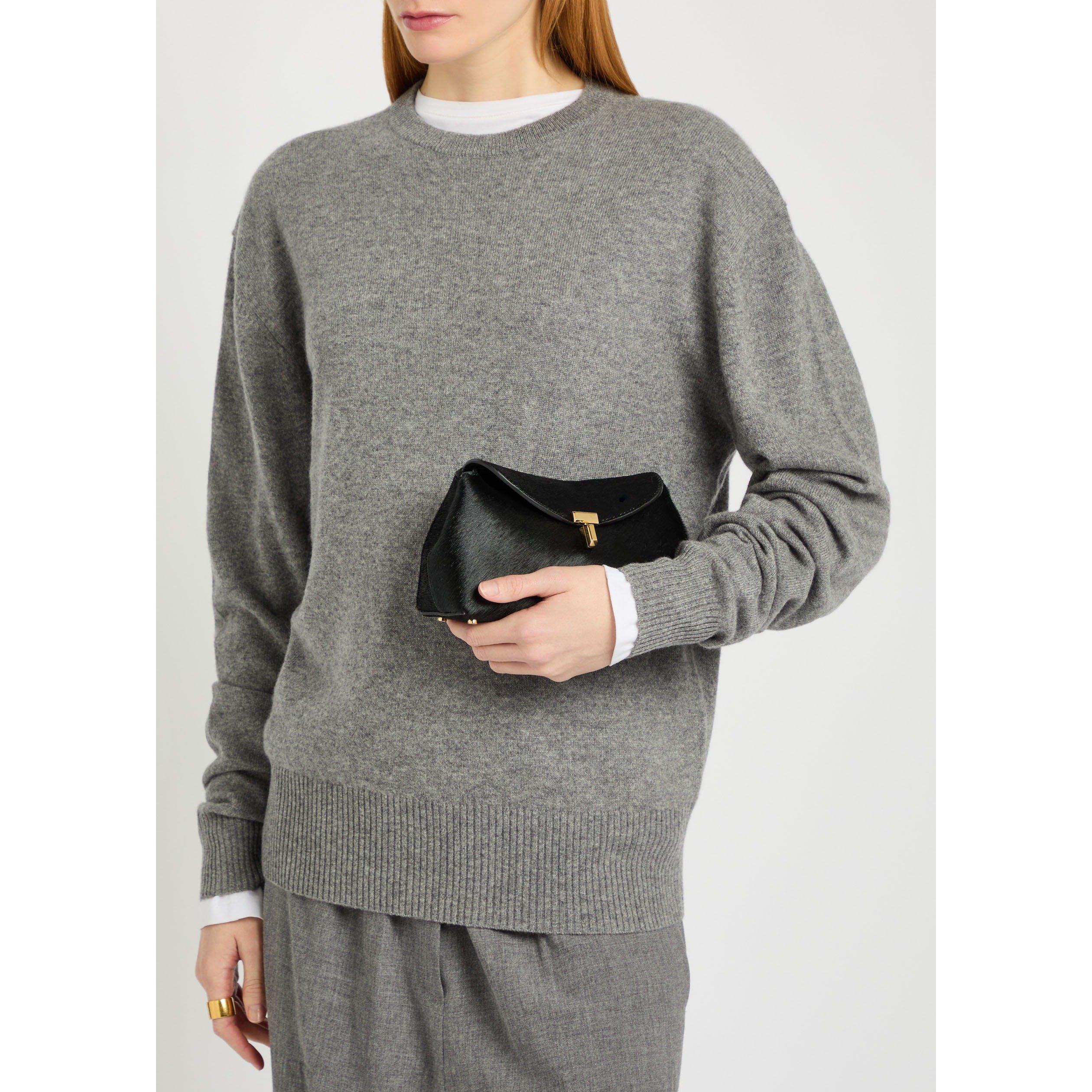 BLACK - Toteme - MINI T-LOCK PONY HAIR CLUTCH - 3