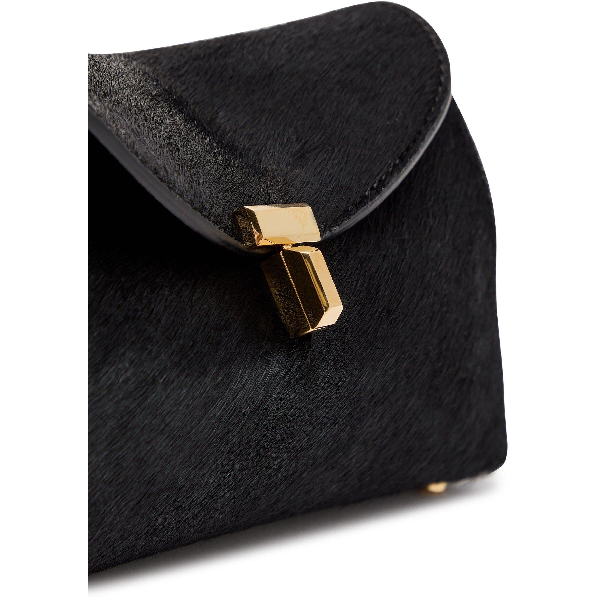 BLACK - Toteme - MINI T-LOCK PONY HAIR CLUTCH - 4
